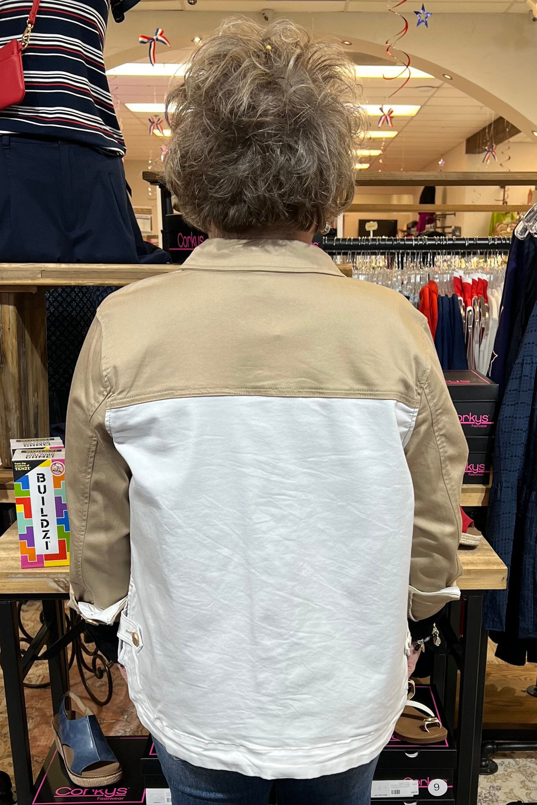 Long Sleeve Button Front Color Block Jacket OUTFIT COMPLETER TRIBAL