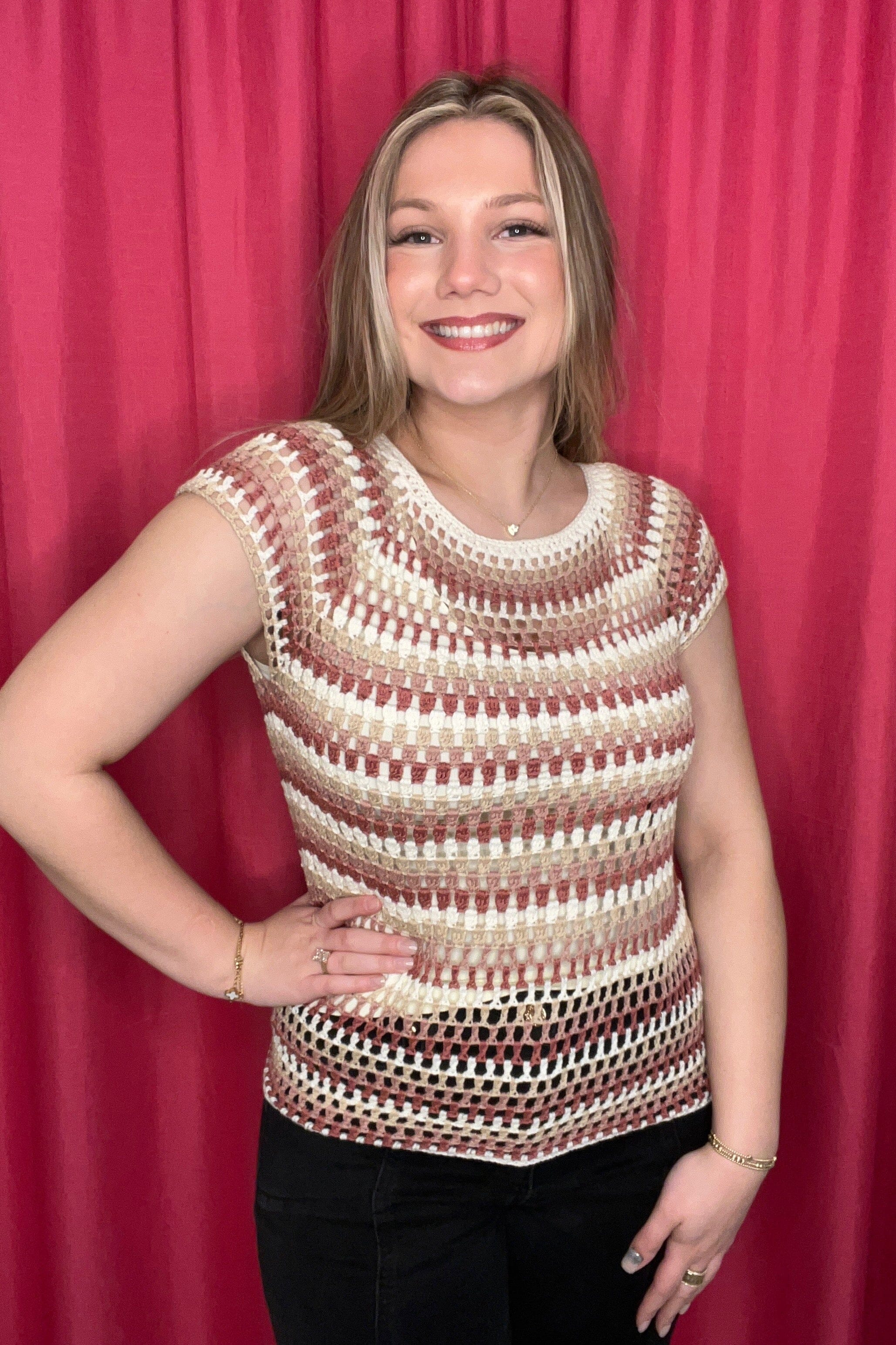 Crochet Raglan Short Sleeve Sweater MISSY TOP SPECIAL CHARLIEB