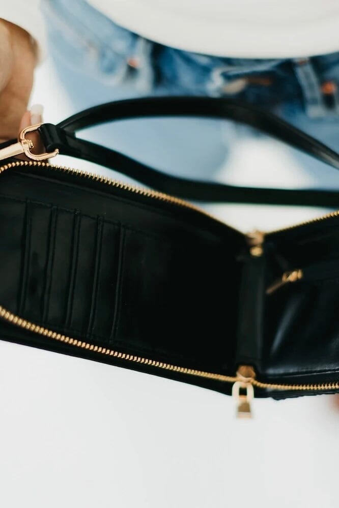 Woven Double Duty Phone Bag-Brown HANDBAGS PRETTY SIMPLE