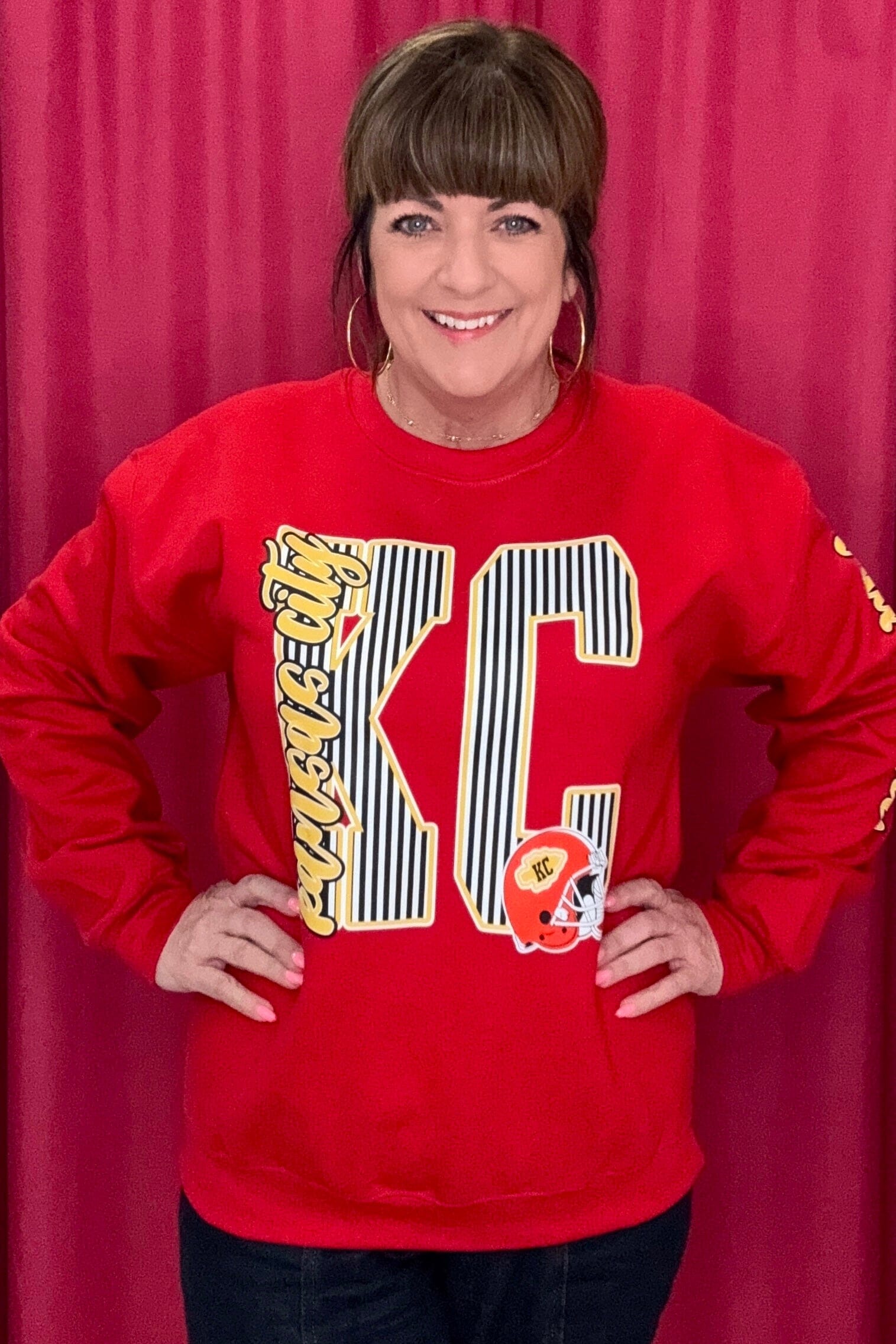 Kansas City Stripes Sweatshirt MISSY BASIC KNIT SOUTHERN BABE