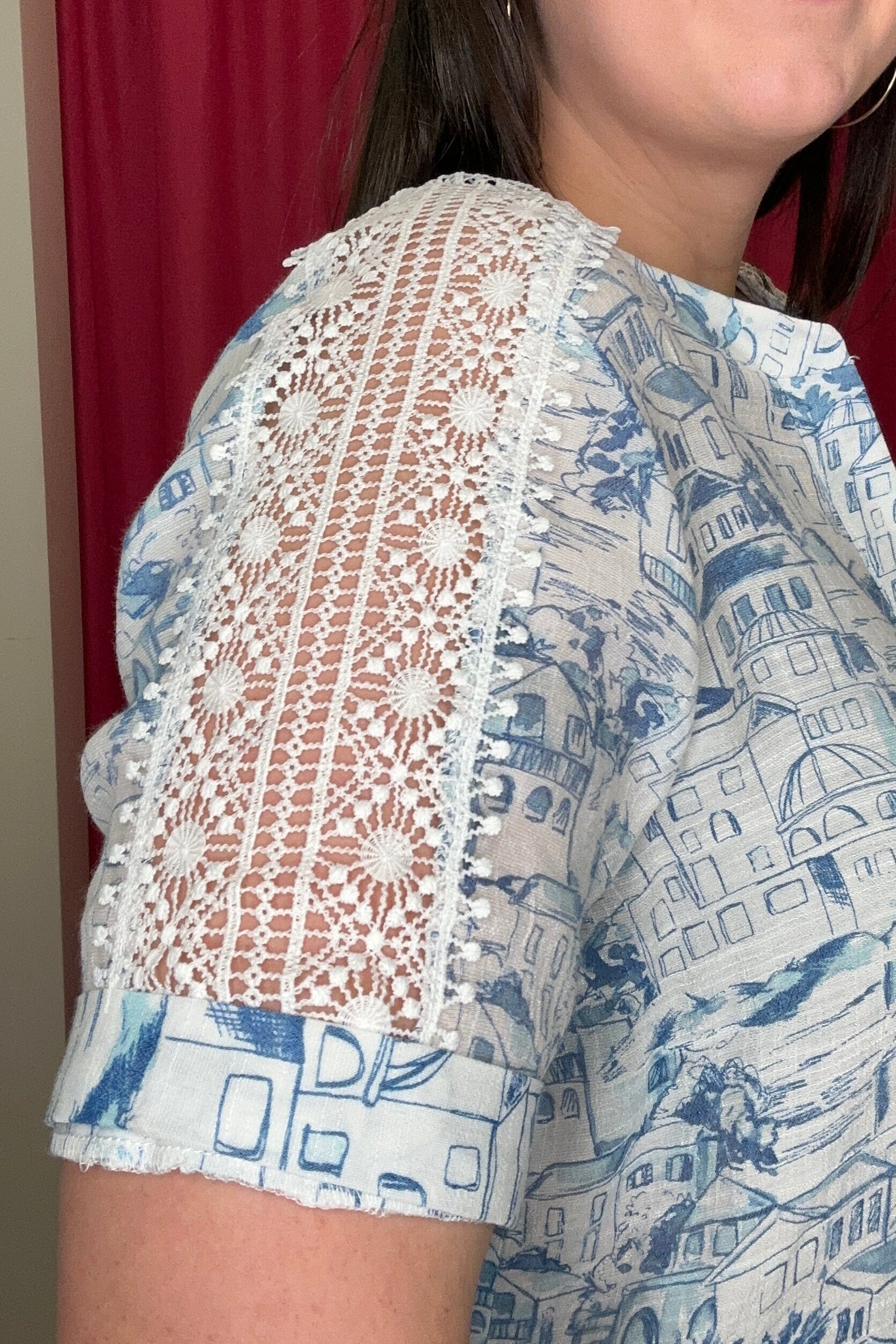 Short Sleeve Button Down w/ Eyelet MISSY TOP SPECIAL ZAC & RACHEL