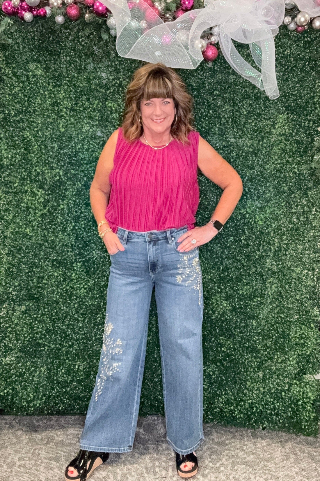 Kennedy Straight Jeans w/Rhinestones BOTTOMS LIVERPOOL