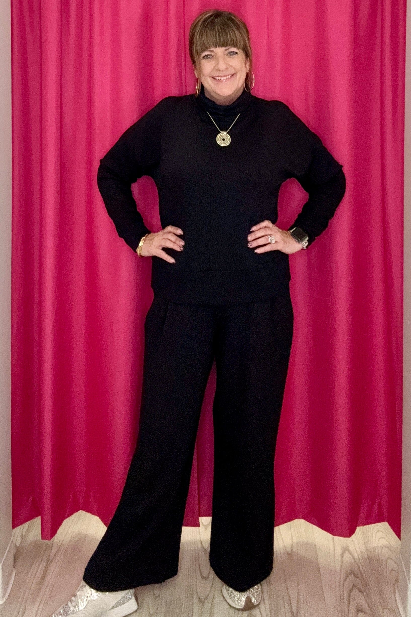 Long Sleeve Funnel Neck Top MISSY BASIC KNIT TRIBAL