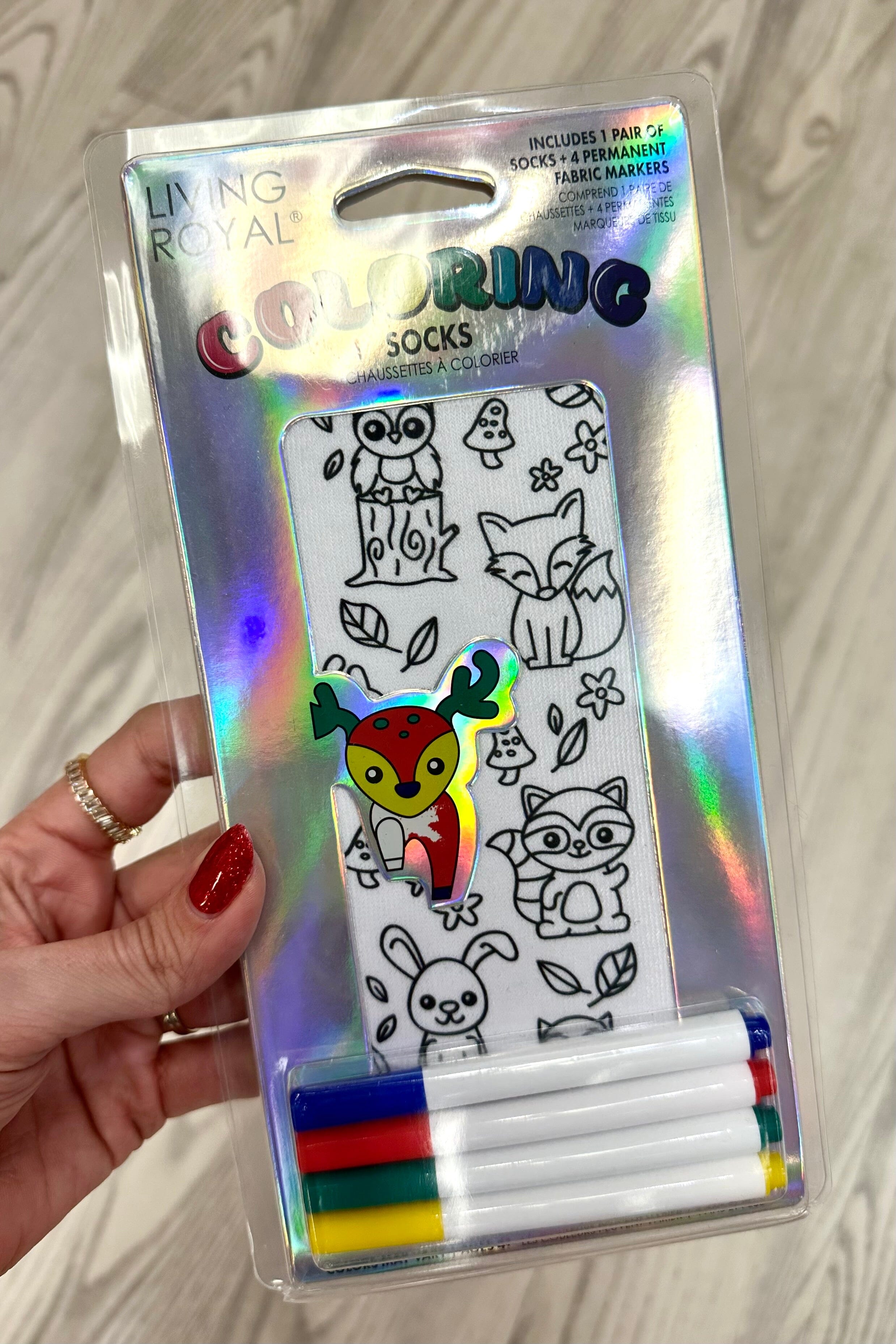 Woodland Animal Coloring Socks GIFT/OTHER LIVINGROYAL