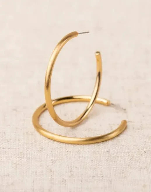 Estonia Brushed Gold Hoop Earrings JEWELRY MICHELLE MCDOWELL
