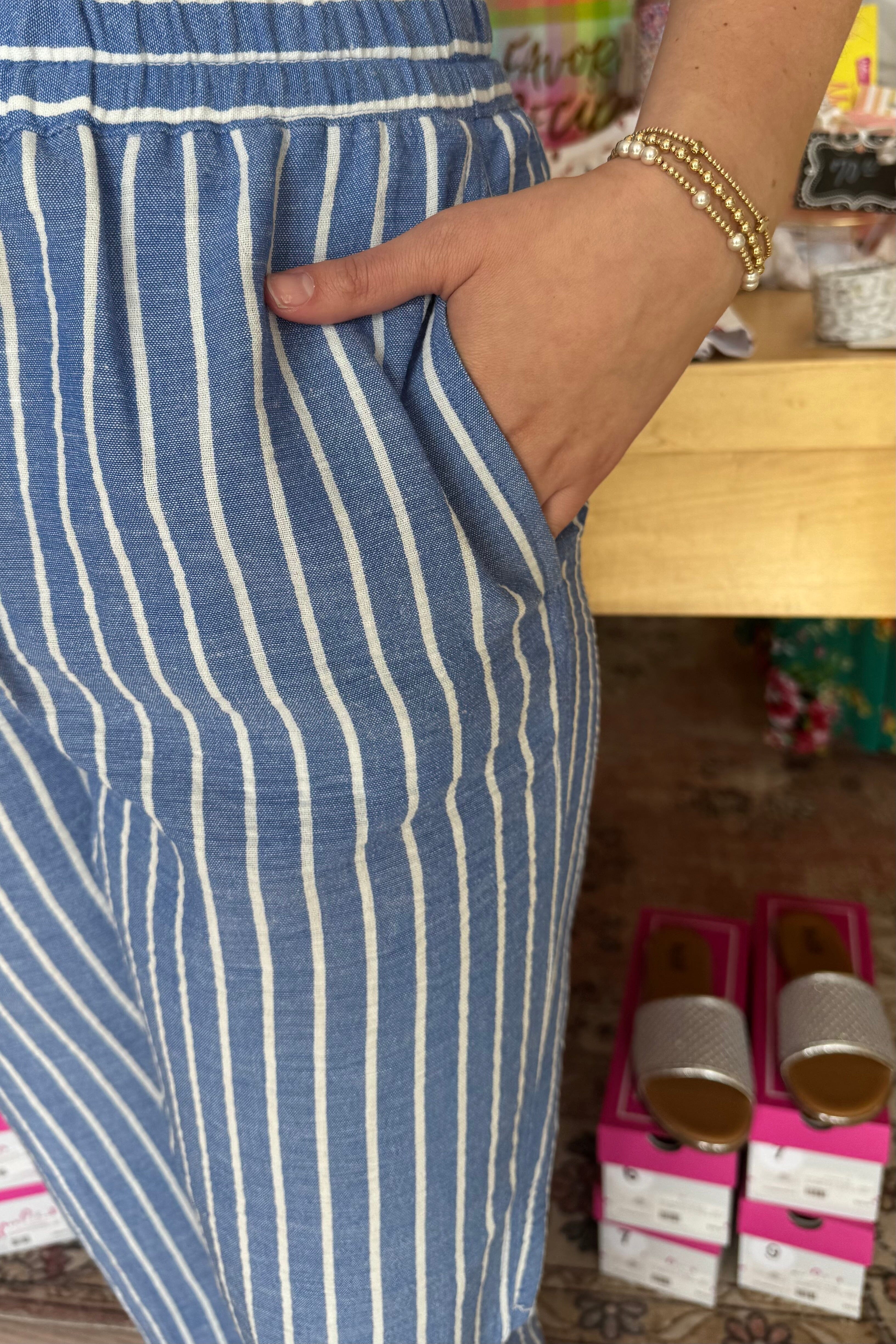 Pull On Striped Pant w/Drawstring BOTTOMS ZAC & RACHEL