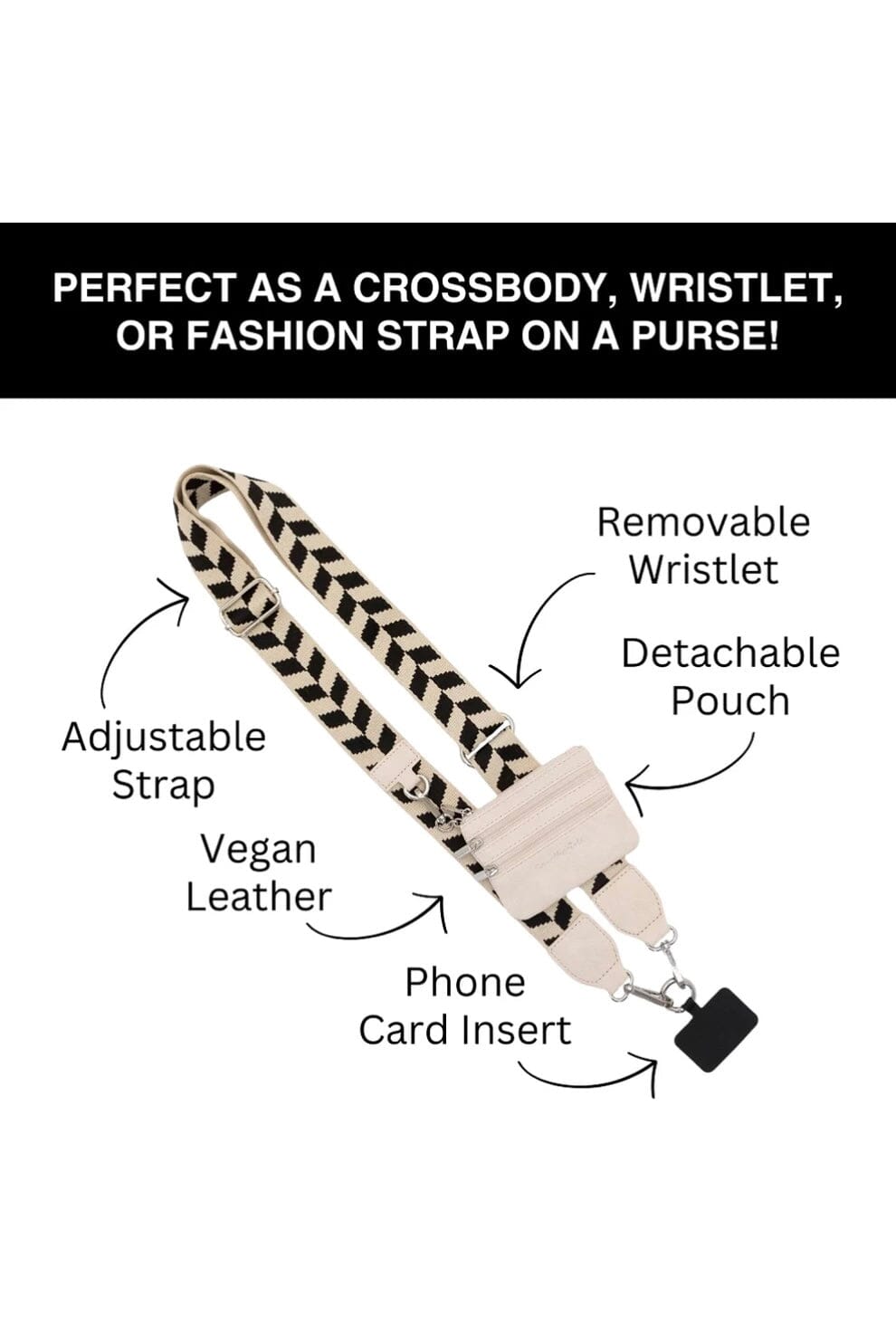 Clip & Go Chevron Strap w/Zippered Pouch GIFT/OTHER SAVE THE GIRLS