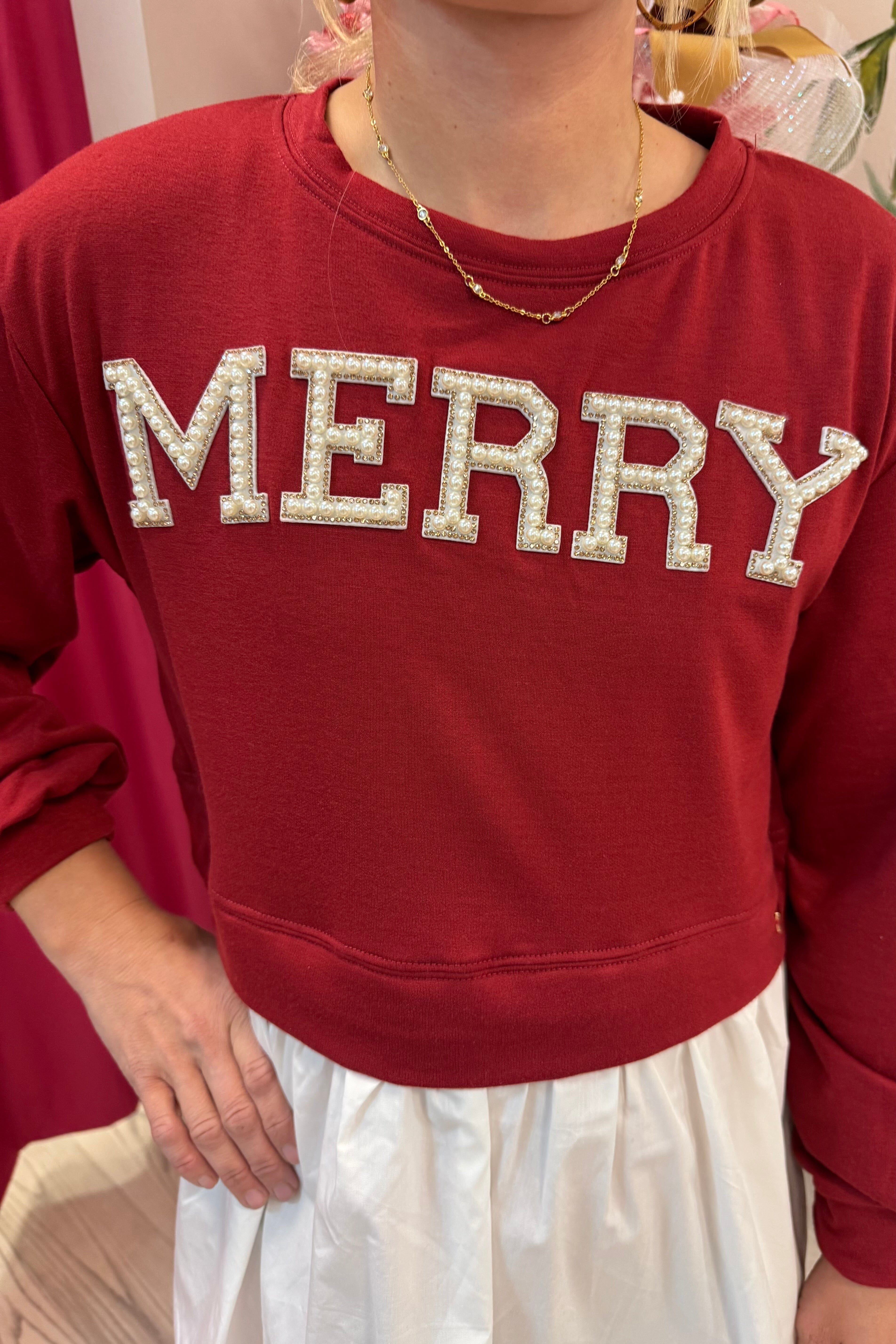 Long Sleeve "Merry" Dress w/White Skirt DRESS SIMPLY SOUTHERN