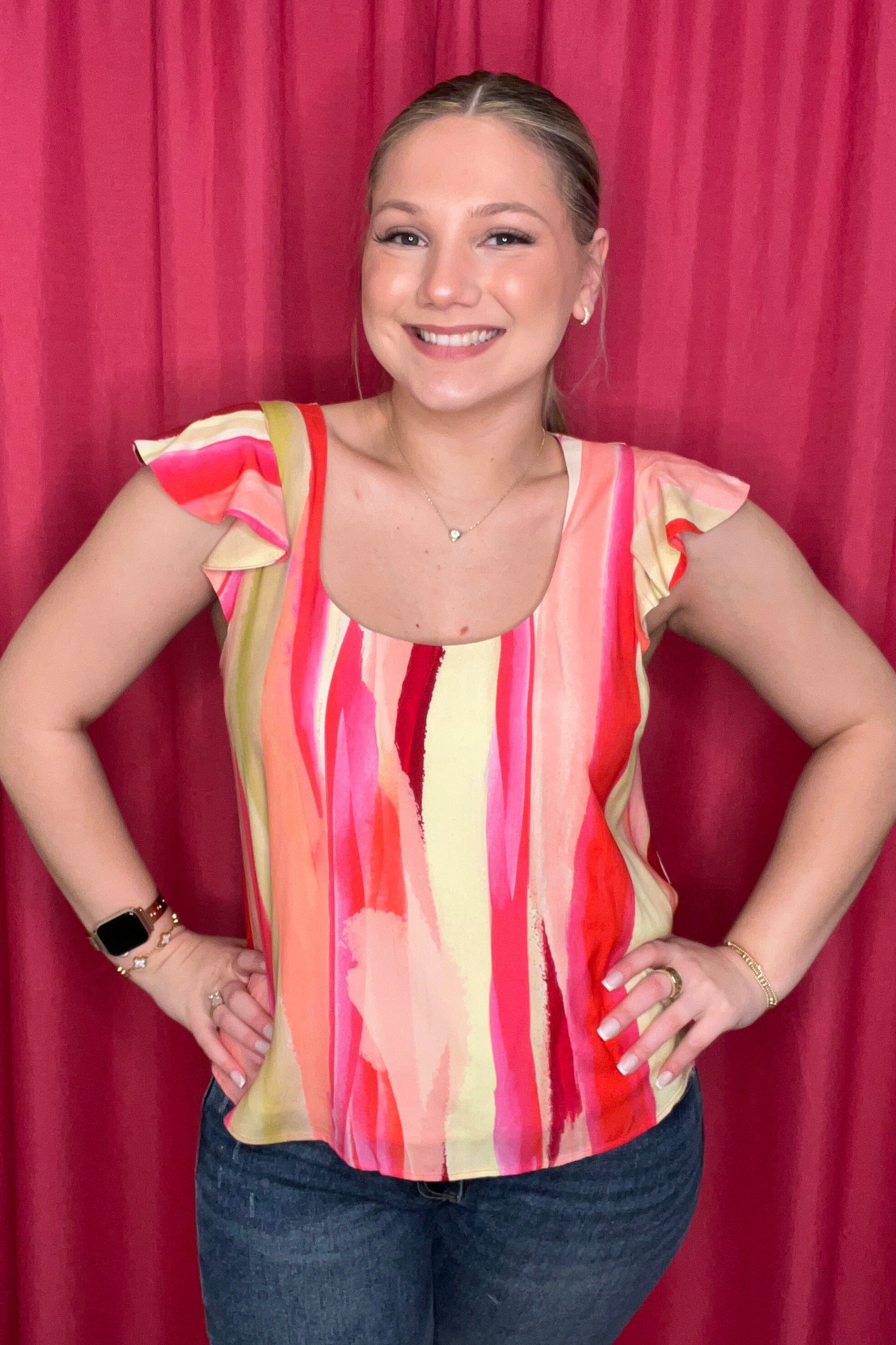 Flutter Sleeve Scoop Neck Woven Top MISSY TOP SPECIAL LIVERPOOL