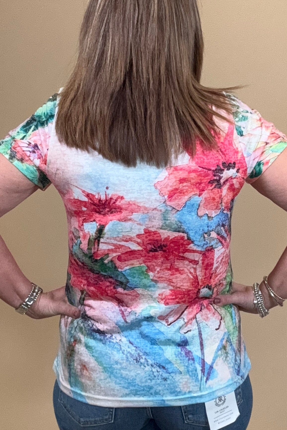 Short Sleeve Floral Printed Top MISSY TOP SPECIAL CREATION