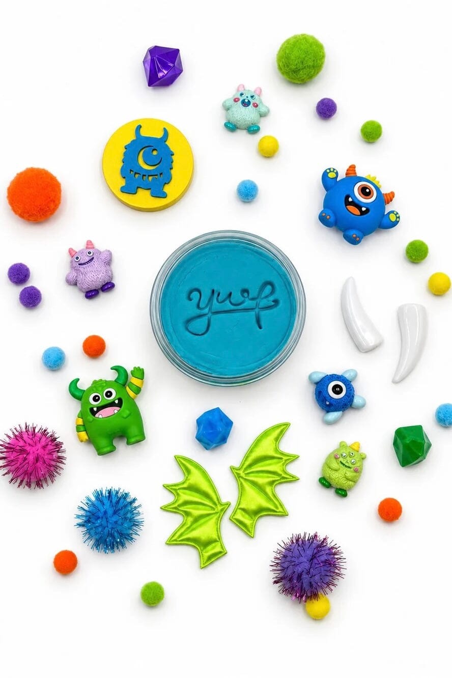 Colorful Monster Grab & Go Dough Jar GIFT/OTHER:~~Unassigned~~ YOUNG + WILD & FRIEDMAN