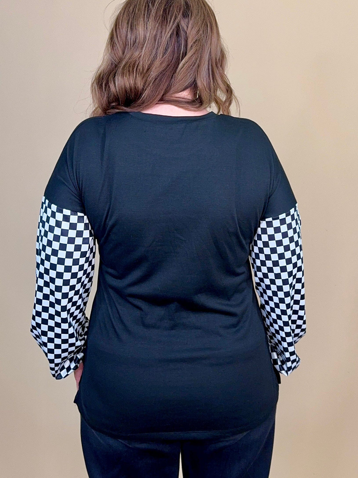 Skull & Floral Checkered Long Sleeve Top JRTOP CASUAL TOP:~~Unassigned~~ YOURFASHIONWHOL