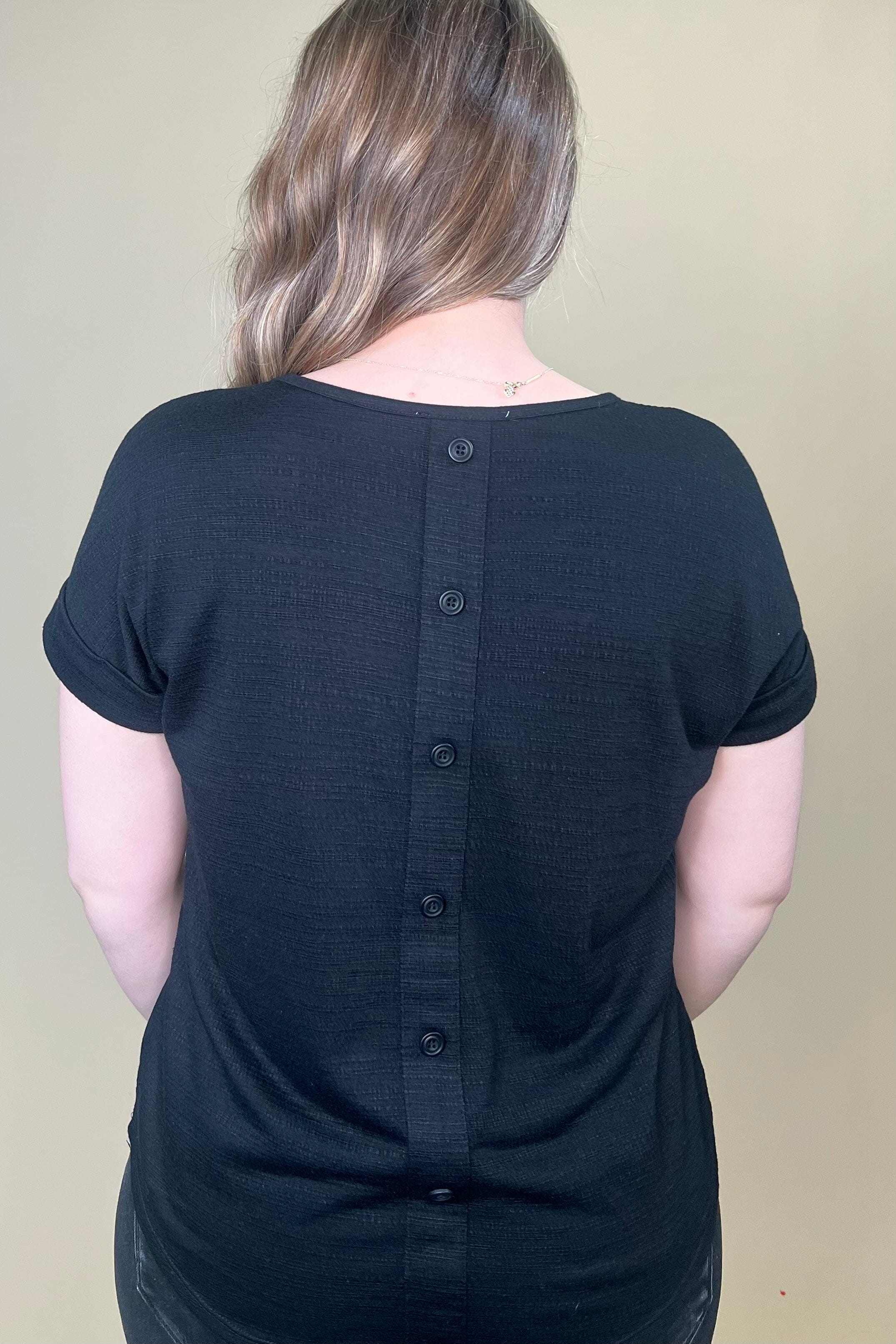 Cap Sleeve Scoop Neck Textured Top MISSY BASIC KNIT KEREN HART