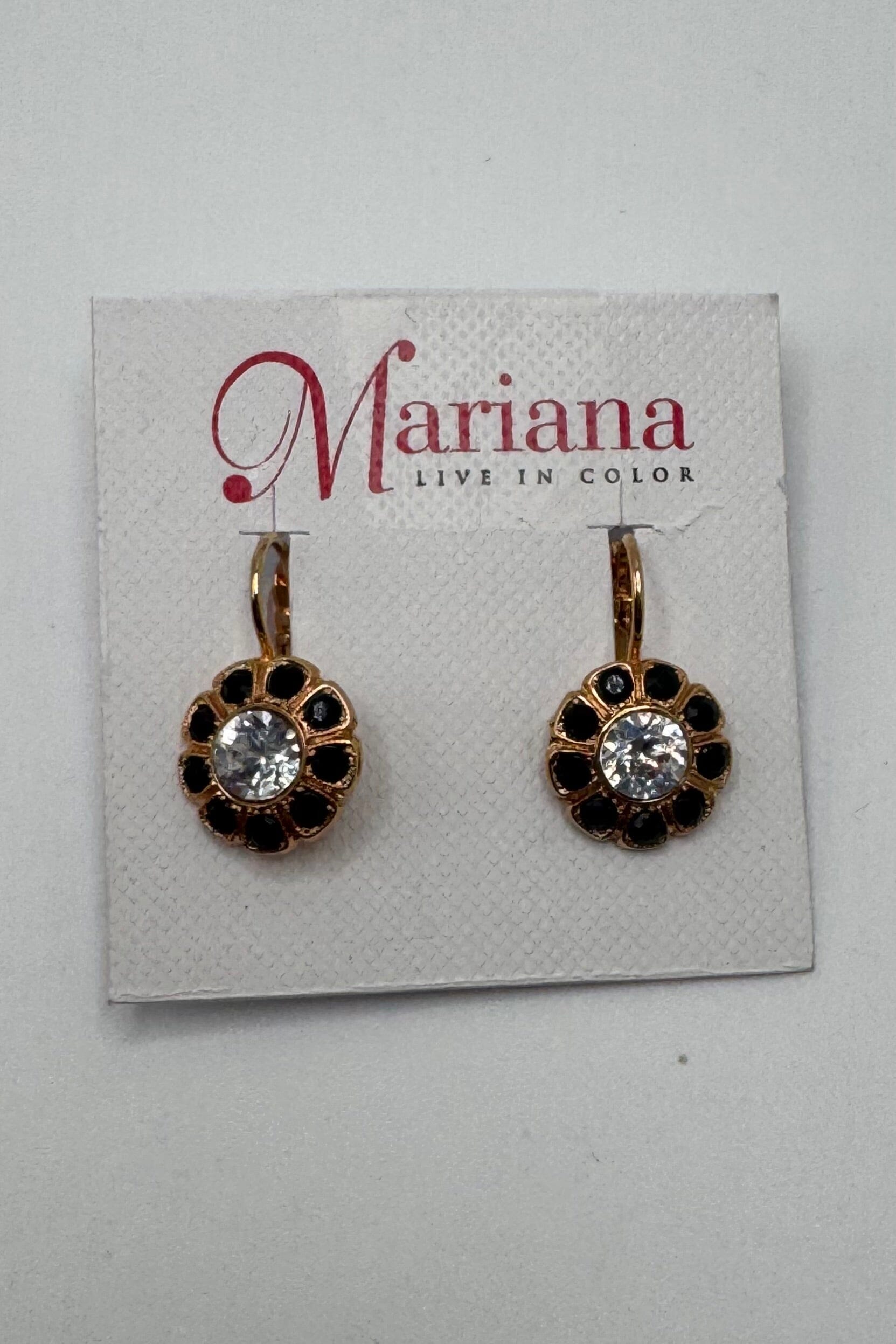 Large Daisy Leverback Earrings in Black Orchid BETTERBRANDJEWELRY Mariana