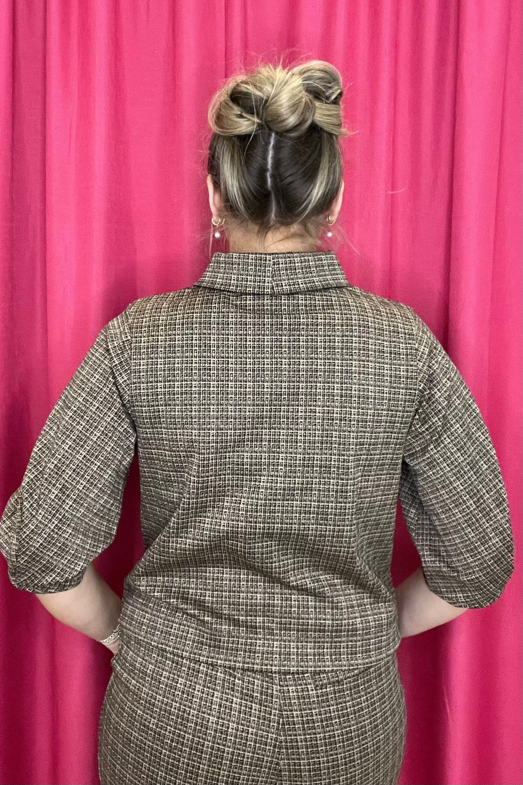 Pleated Elbow Sleeve Mock Neck Crop Top MISSY TOP SPECIAL DEMOCRACY