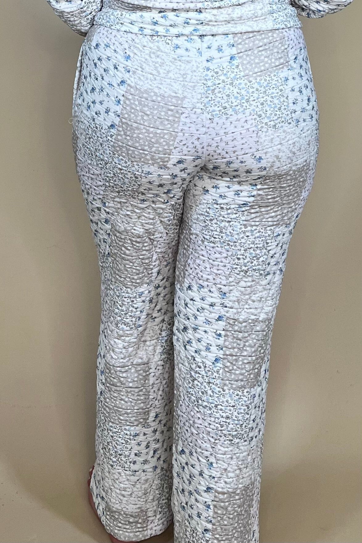 Floral Patchwork Quilted Pants BOTTOMS BLUPEPPER
