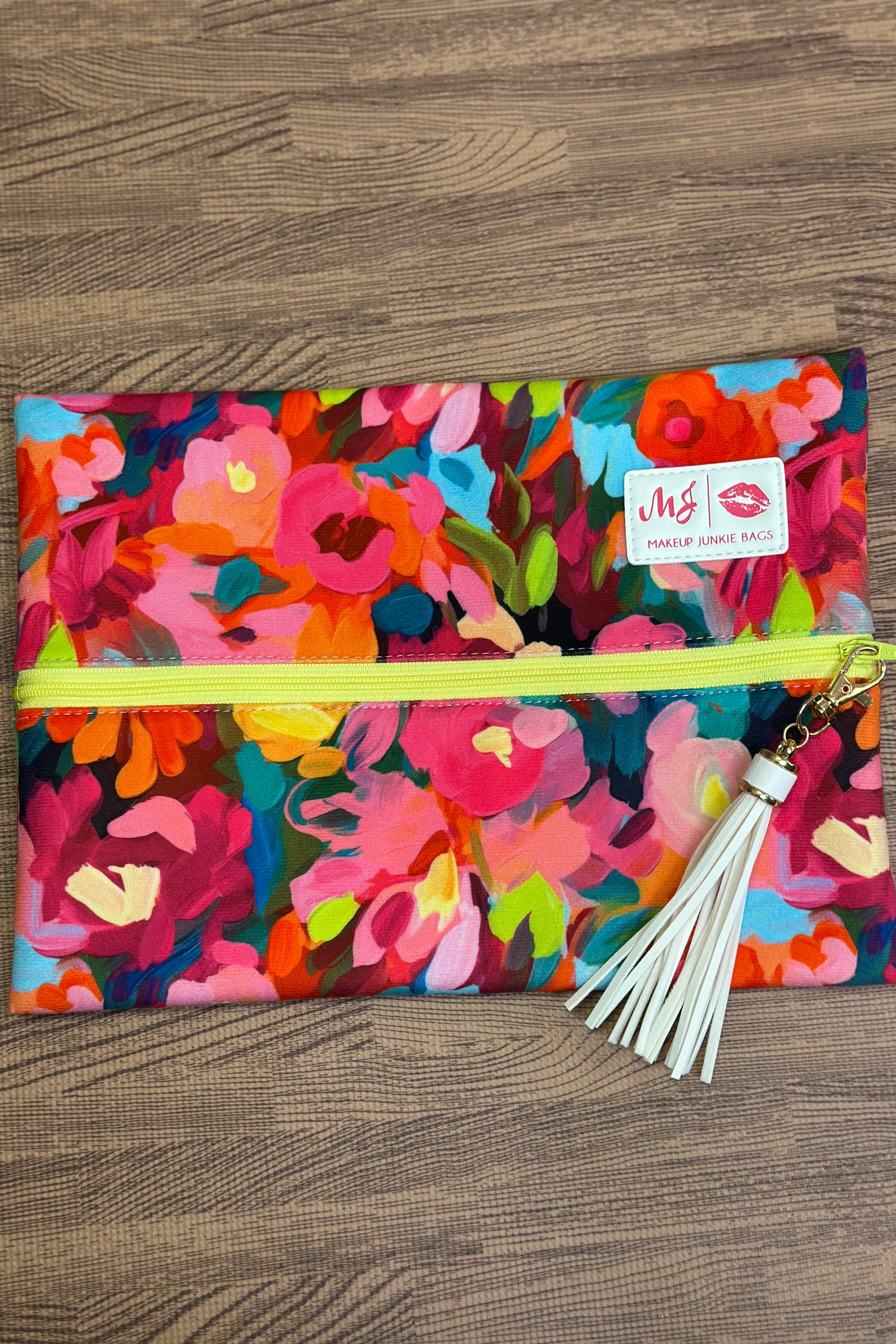 Makeup Junkie Medium Fuchsia Floral HANDBAGS MAKEUPJUNKIE
