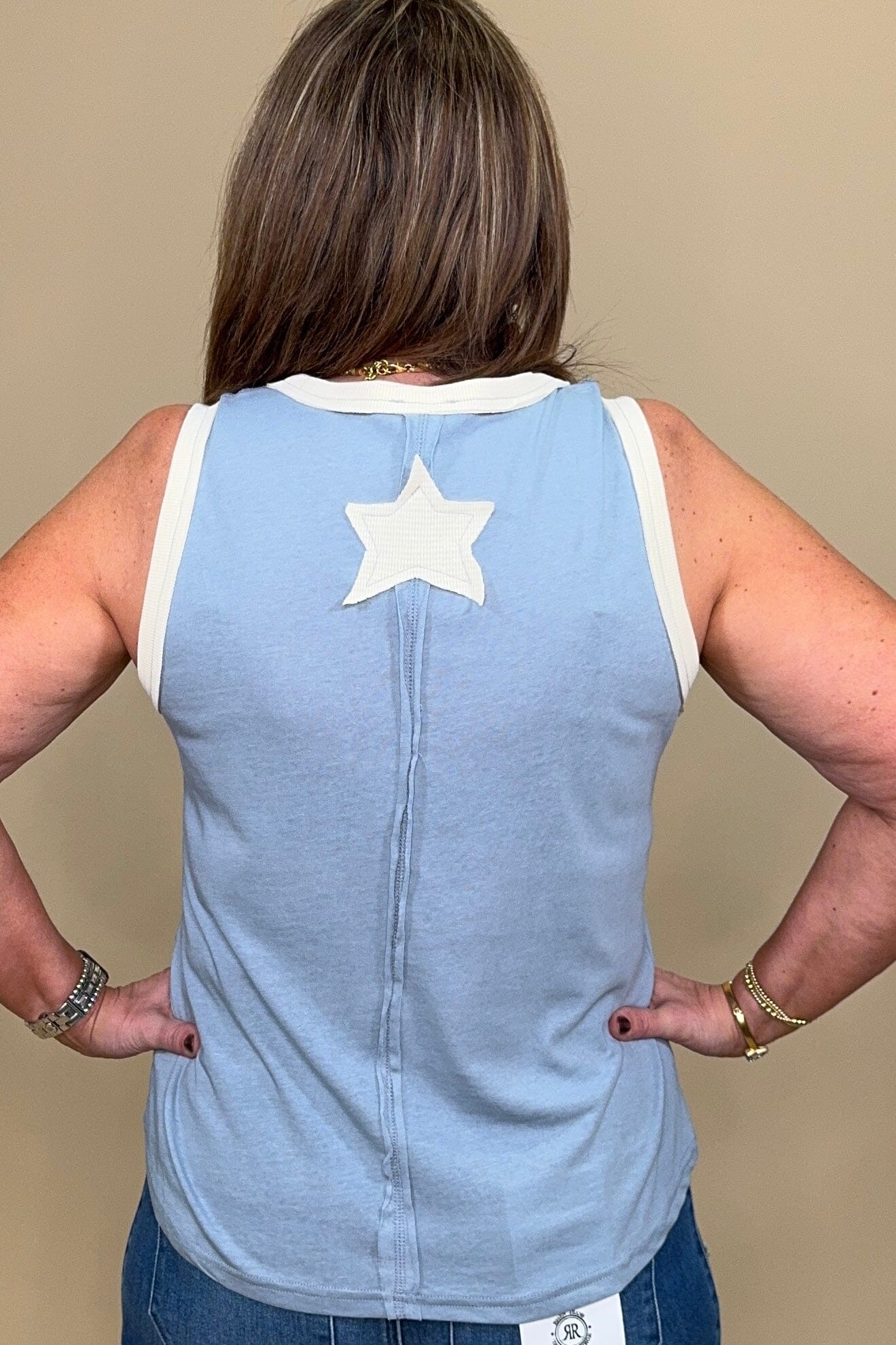 Sleeveless Tank w/Stars JR TOP DRESSY POL CLOTHING