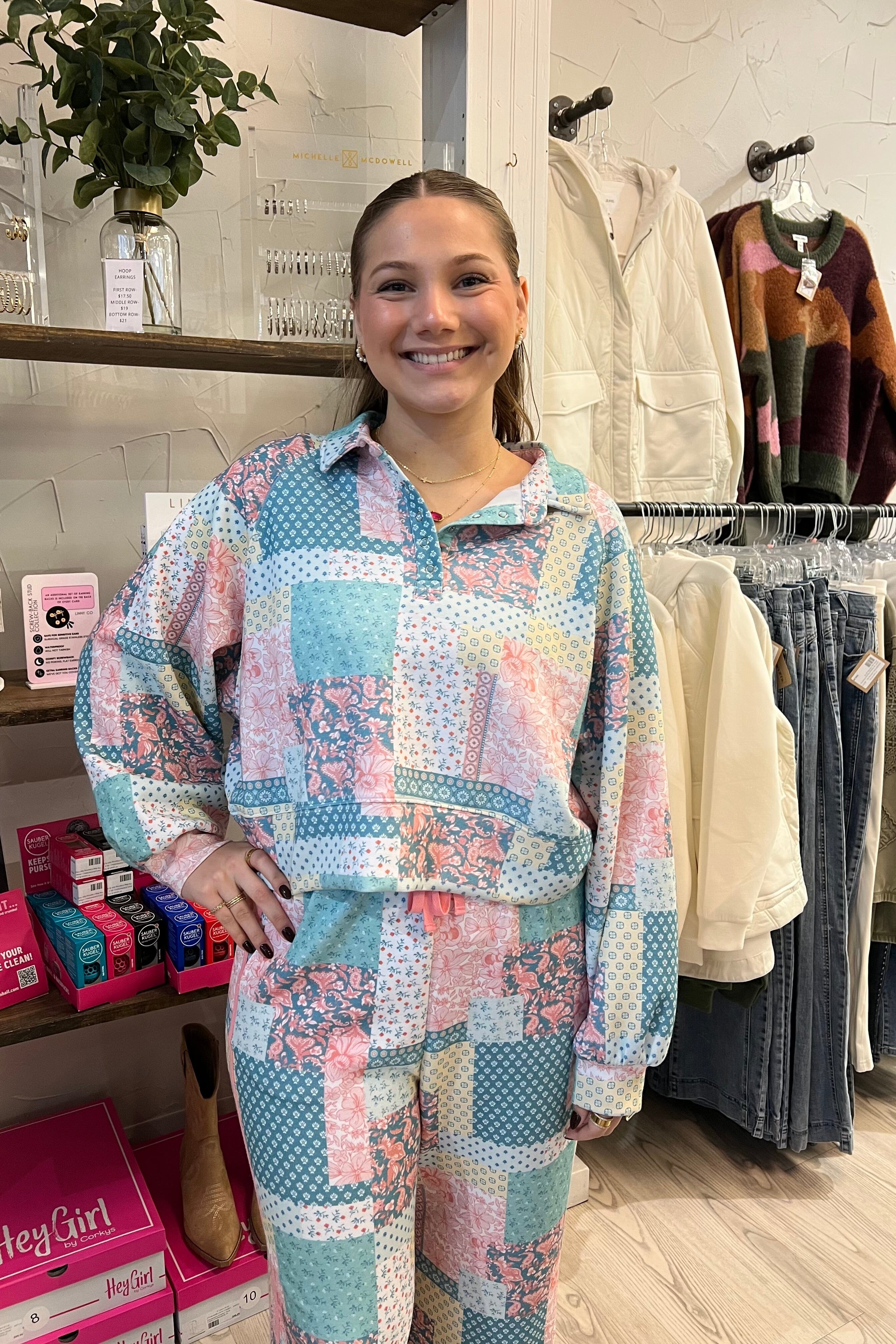 Quilted Long Sleeve Top JRTOP CASUAL TOP SIMPLY SOUTHERN