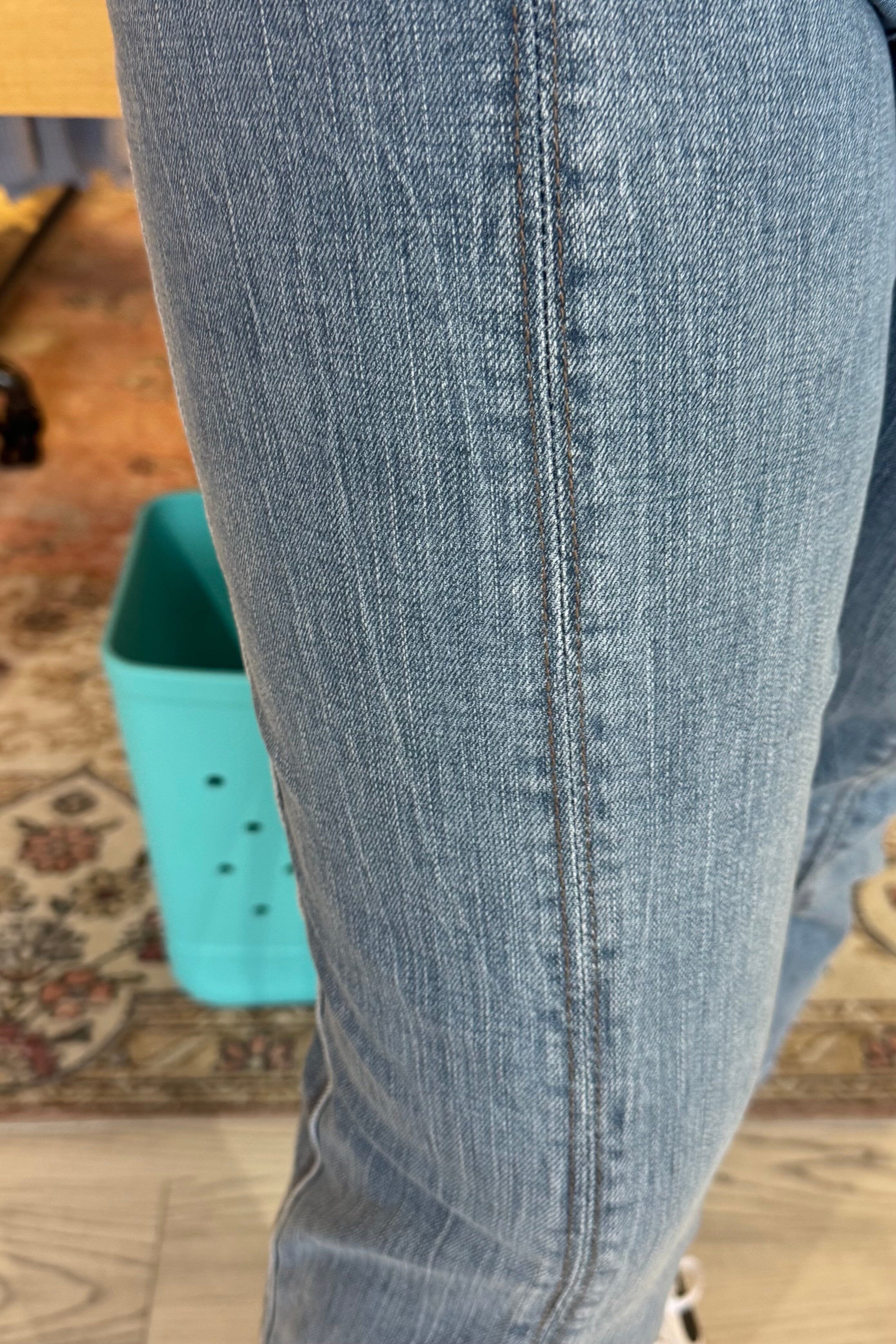 "Ab"solution High Rise Side Slit Kick Flare Jeans with Center Seam JEANS DEMOCRACY