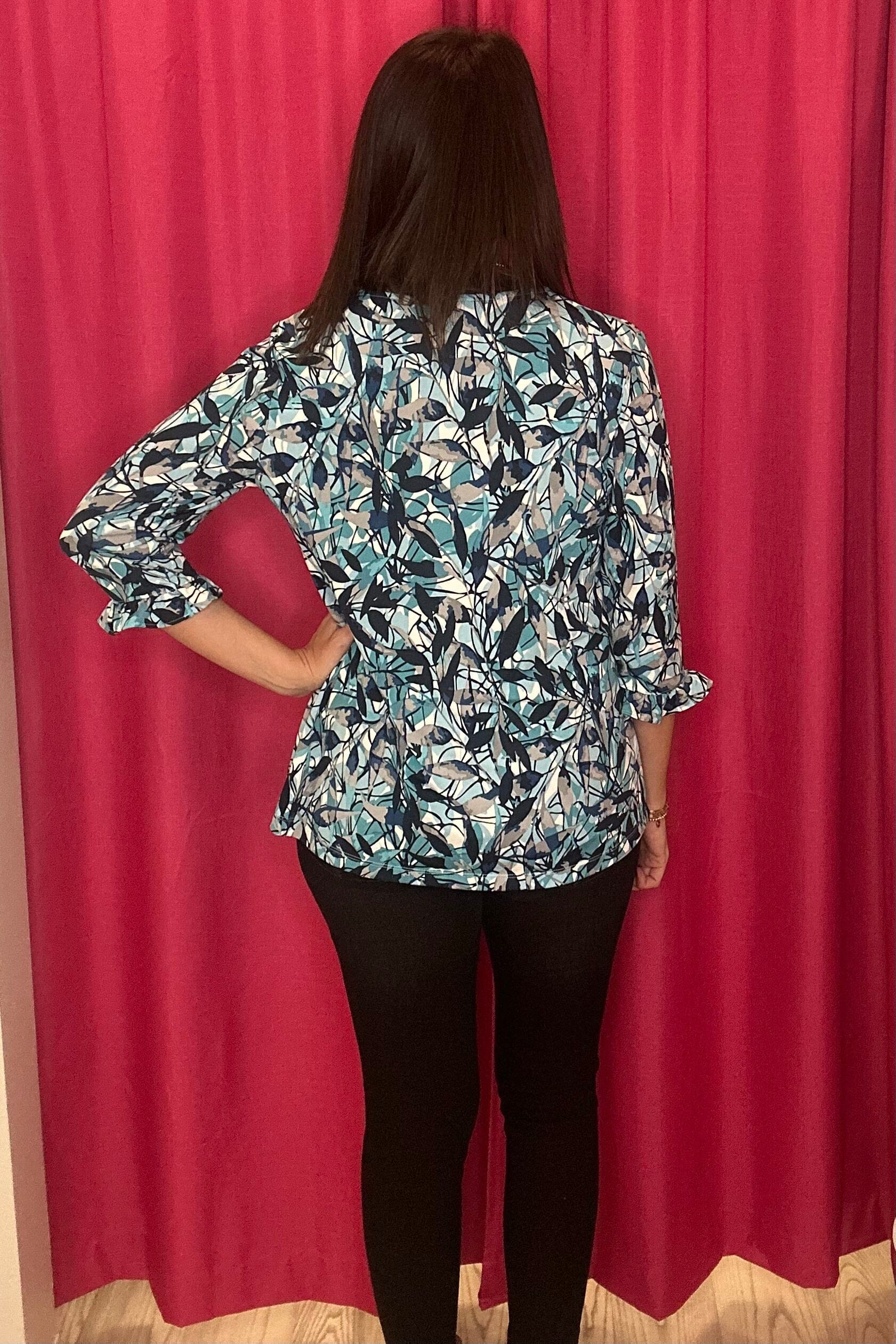 Ruffle 3/4 Sleeve Button Detail Blouse MISSY TOP SPECIAL SOUTHERN LADY