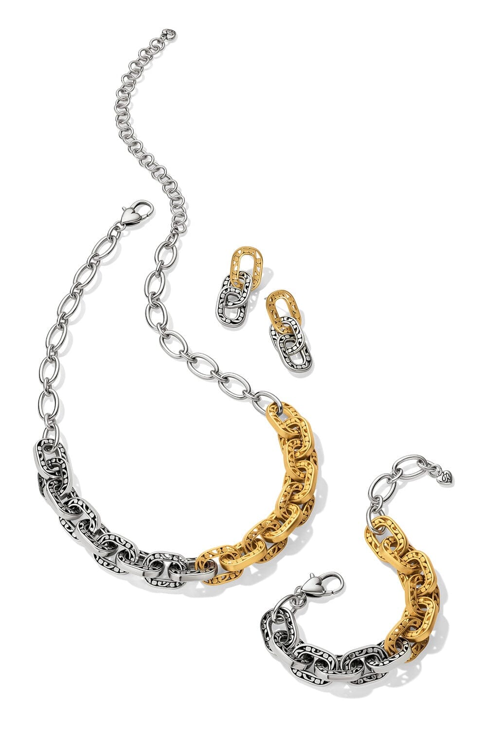 Contempo Linx Duo Two Tone Post Drop Earrings BJEWELRY brigh