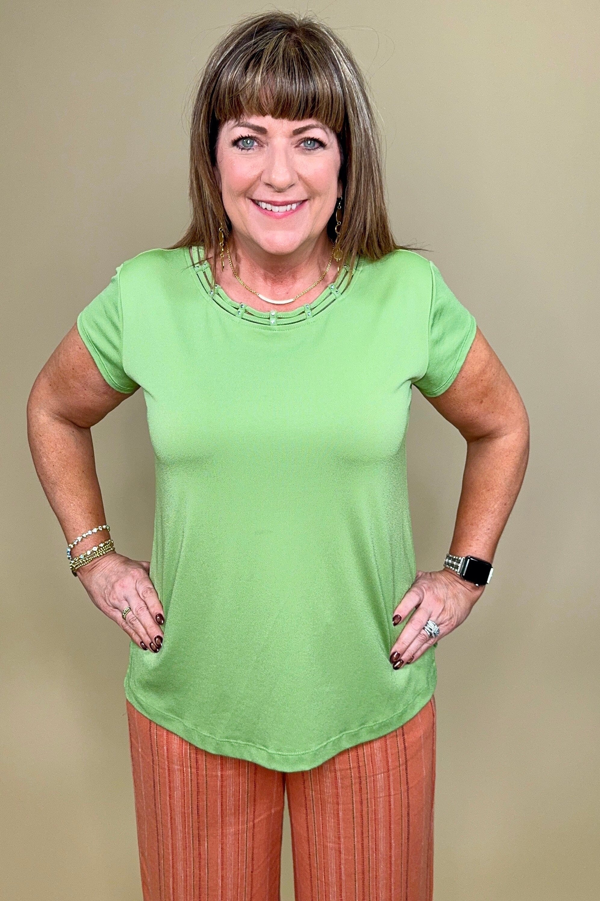 Short Sleeve T-Shirt w/Studs MISSY TOP SPECIAL SOUTHERN LADY