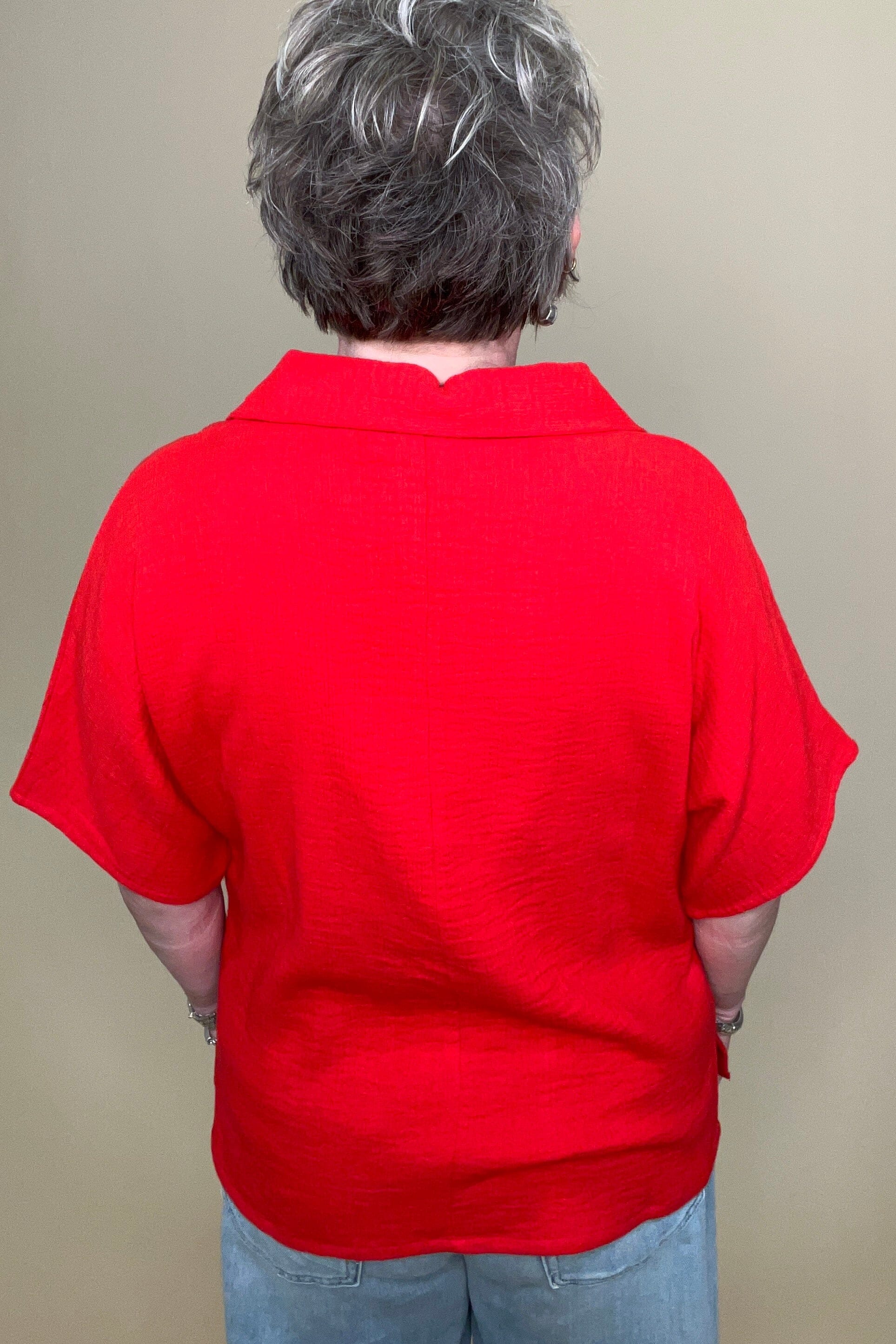 Short Sleeve Half Zip Gauze Shirt JRTOP CASUAL TOP PARSLEY & SAGE