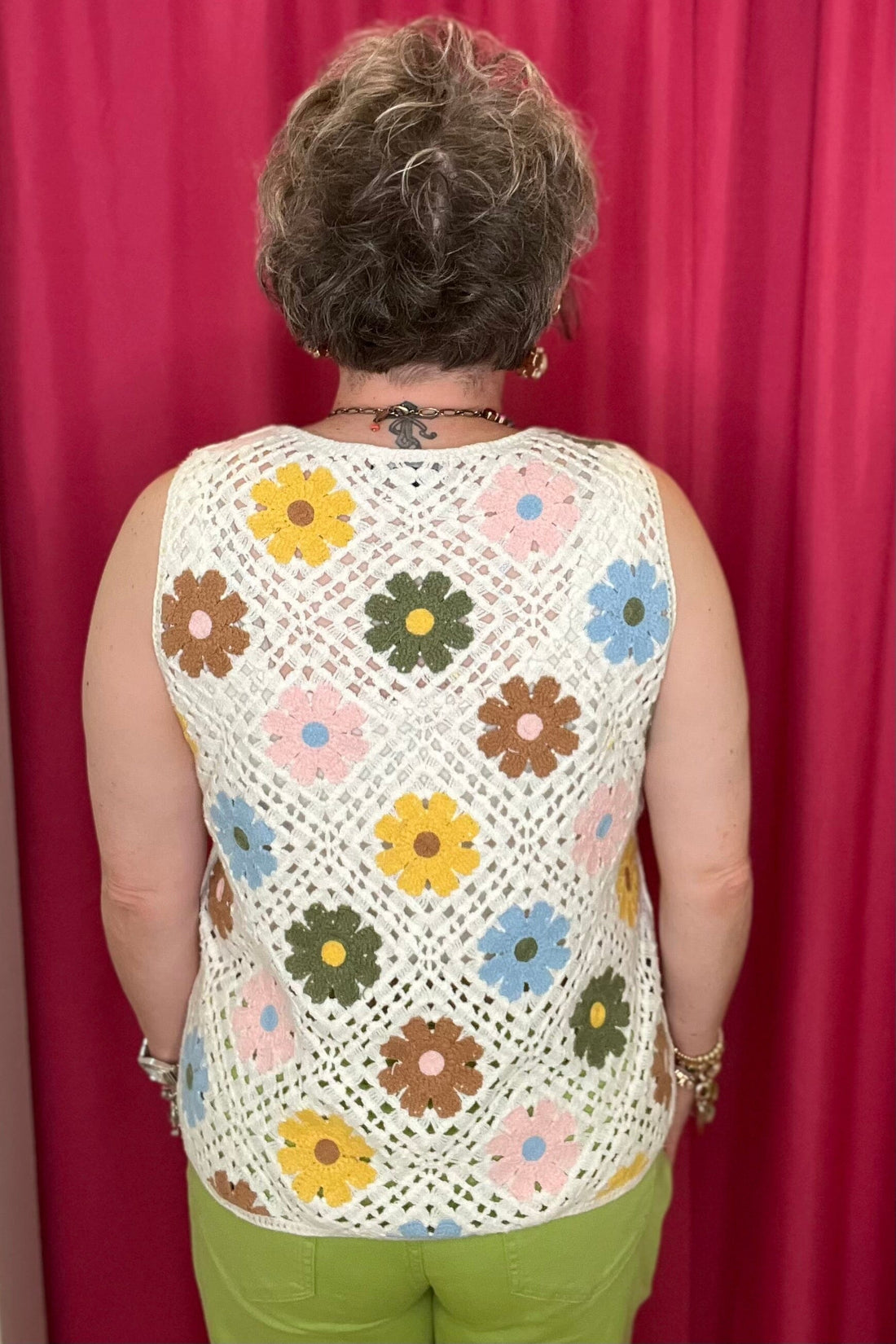 Sleeveless Crochet Flower Top MISSY TOP SPECIAL CHARLIEB