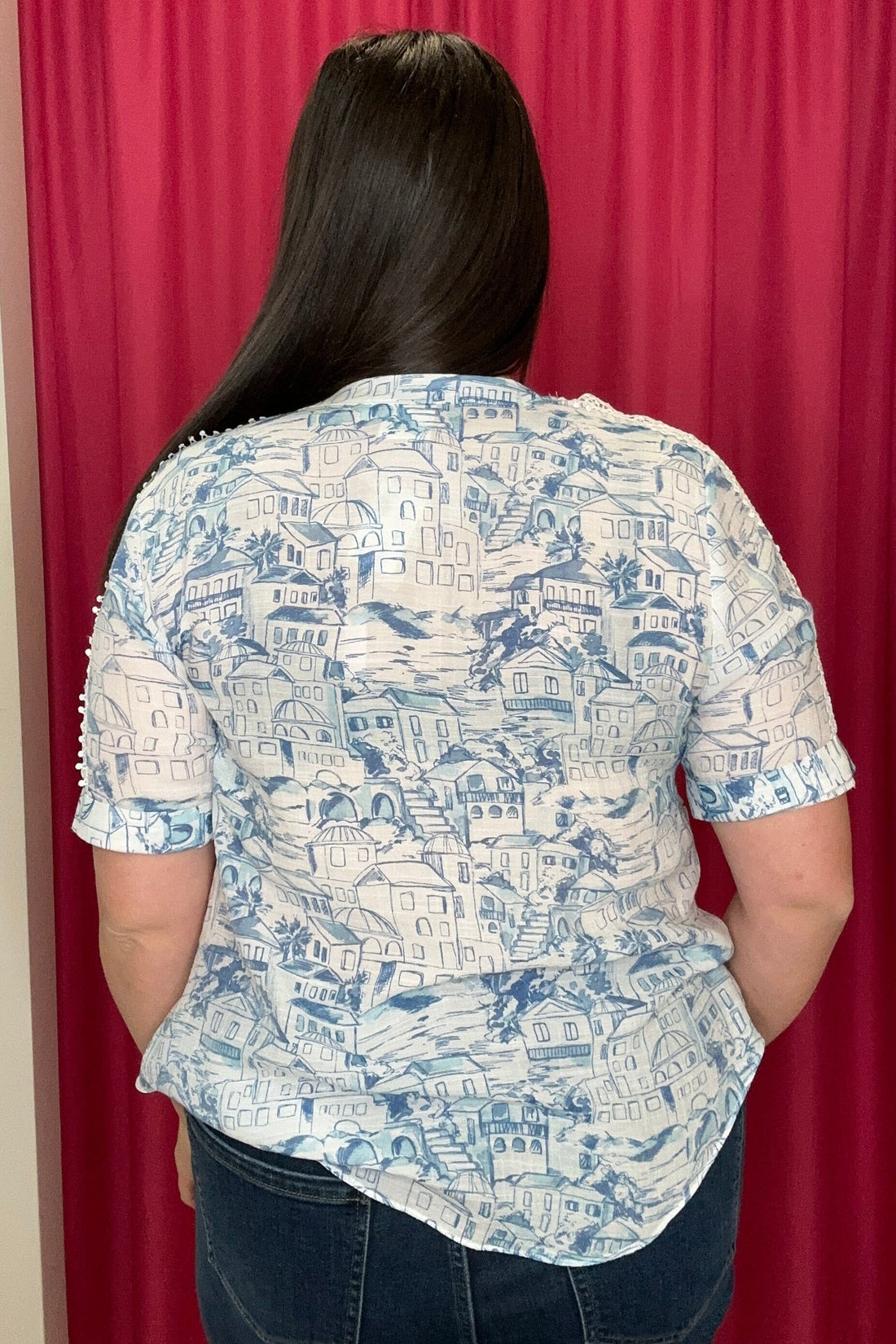 Short Sleeve Button Down w/ Eyelet MISSY TOP SPECIAL ZAC & RACHEL