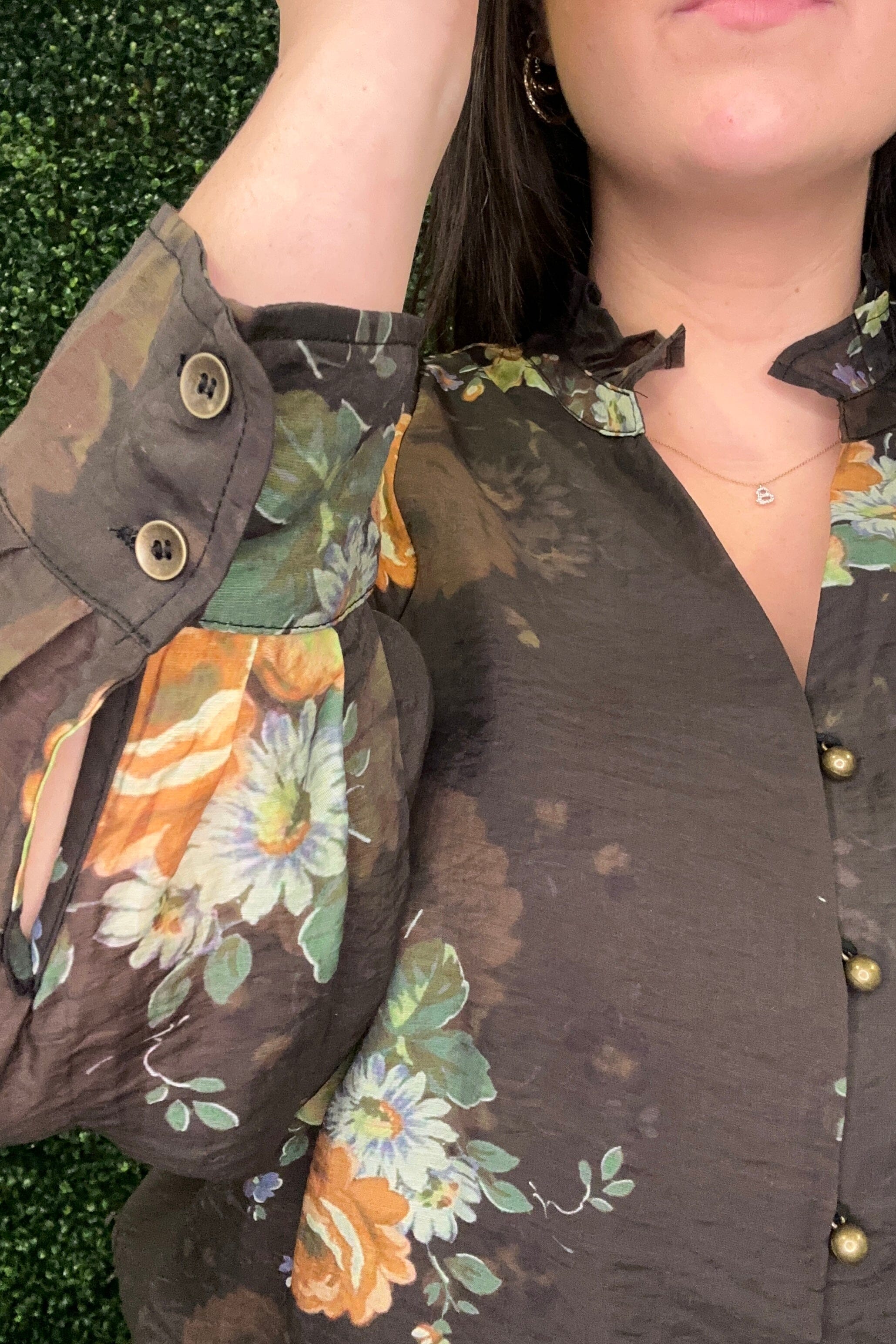 Long Sleeve Floral Printed Top JR TOP DRESSY ENTRO