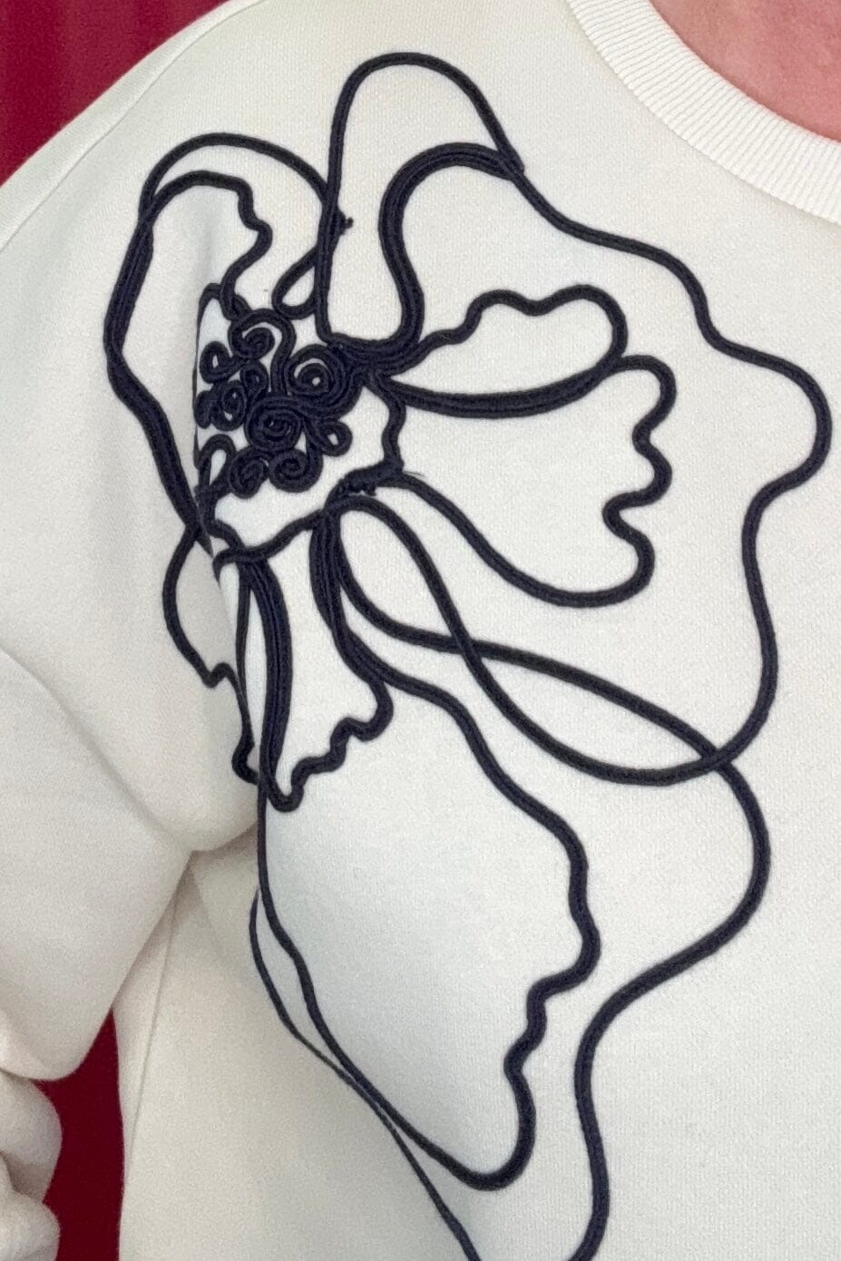 Long Sleeve Crew Neck w/Embroidery MISSY TOP SPECIAL TRIBAL