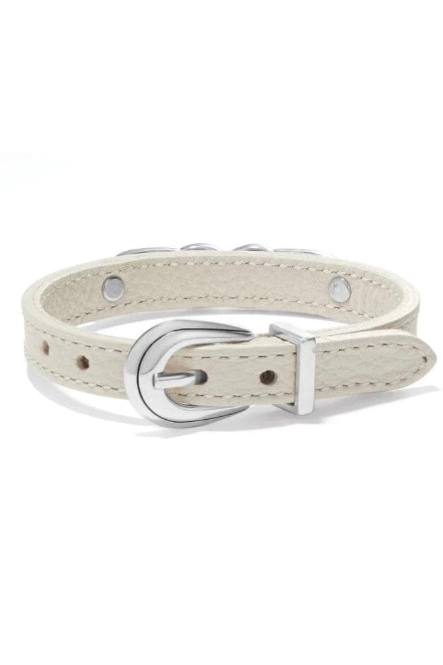 Interlok Braid White Leather Bracelet BJEWELRY Brighton Collectables