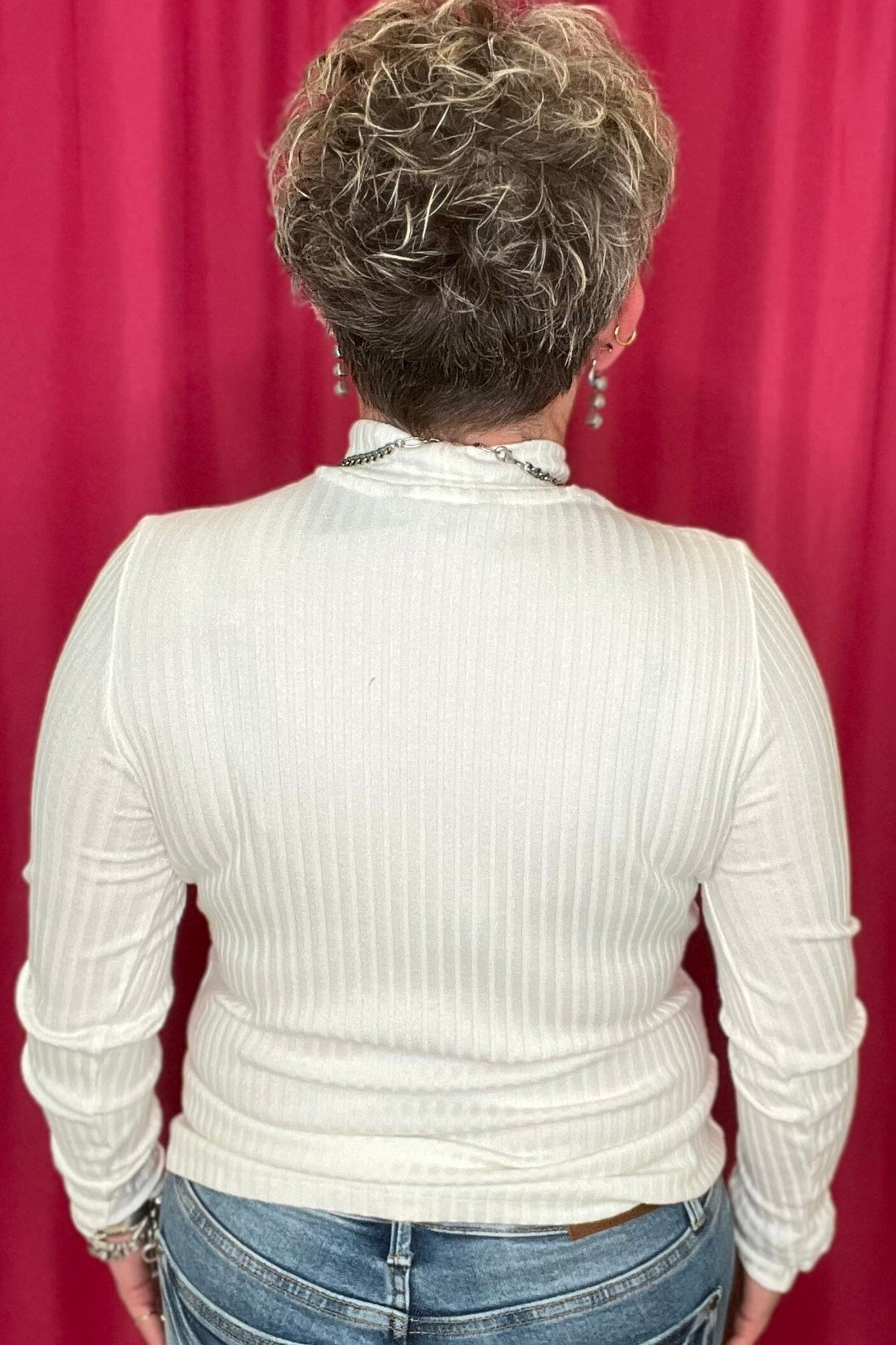 Long Sleeve Mock Neck Rib Knit Top MISSY TOP SPECIAL LIVERPOOL