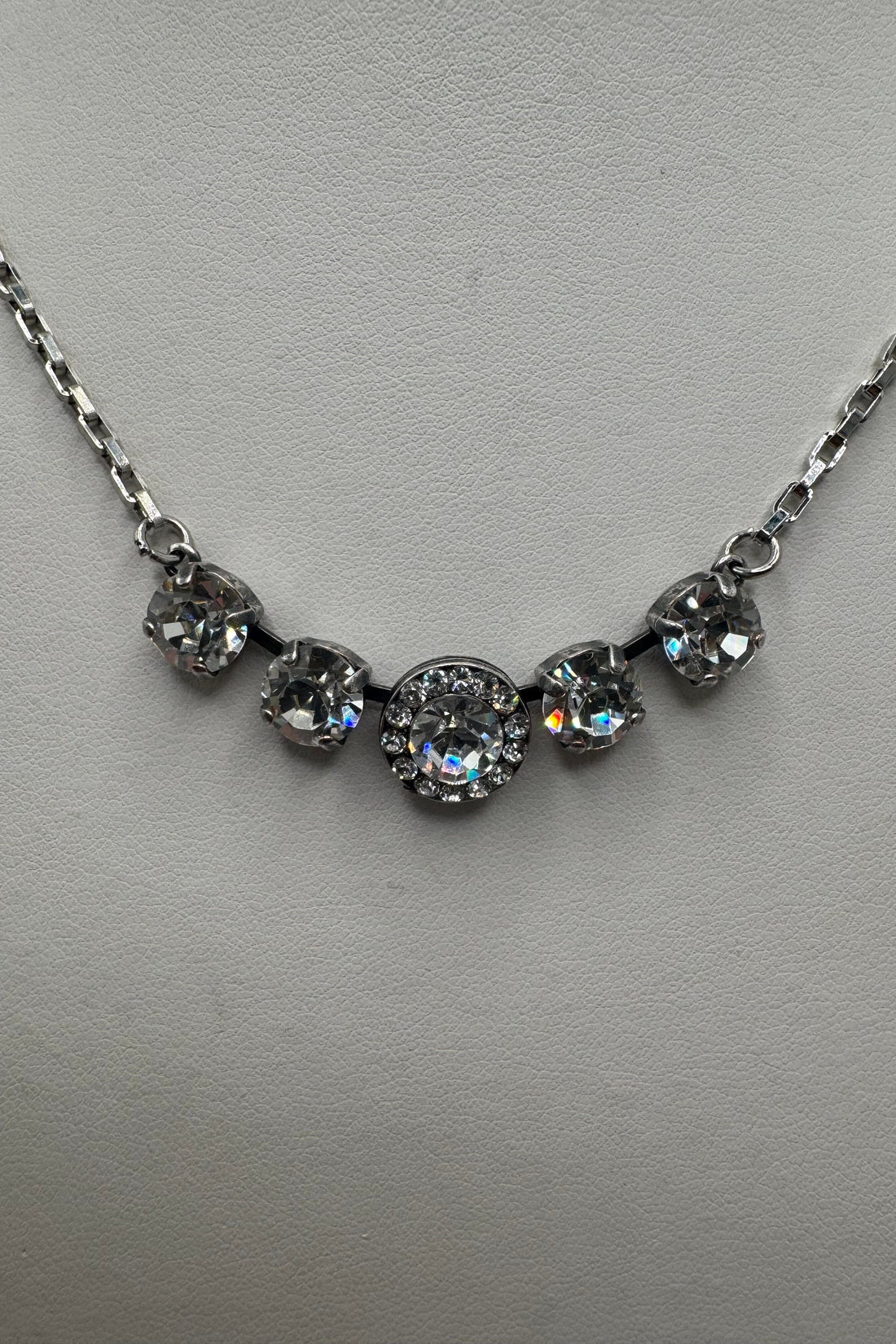 Five Stone Halo Pendant in "On A Clear Day" BETTERBRANDJEWELRY Mariana