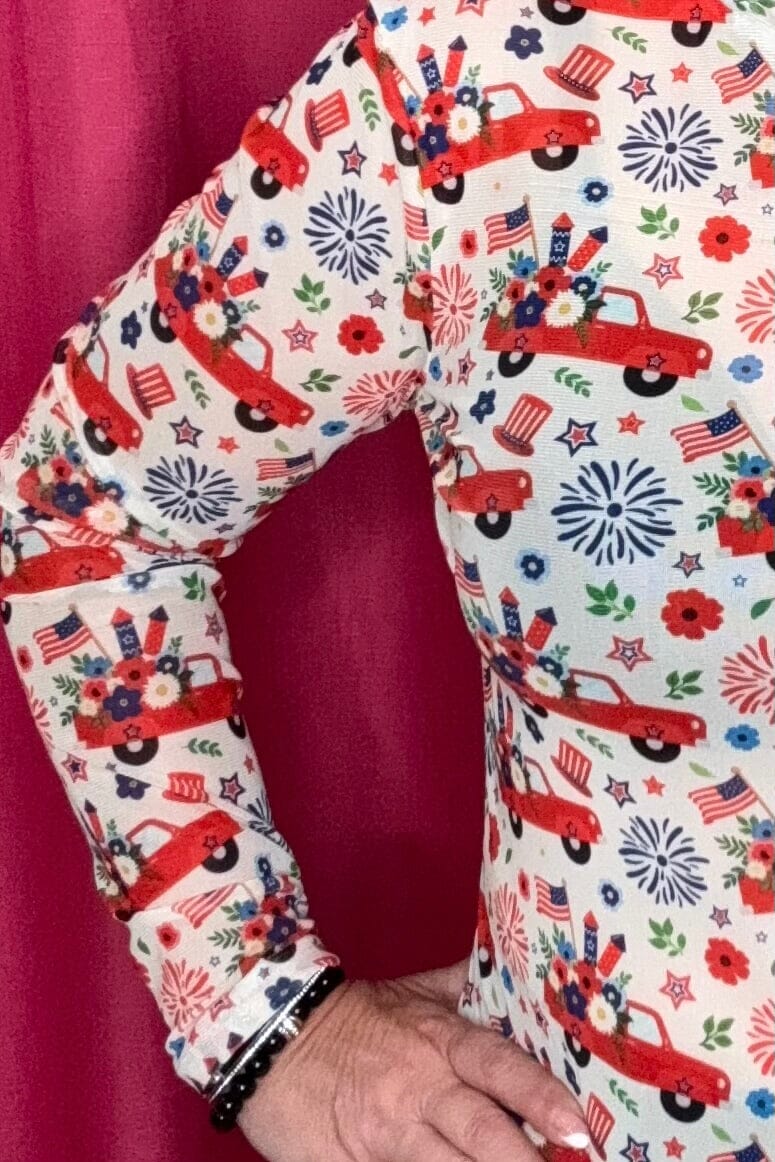 Freedom and Fireworks Mesh Top MISSY BASIC KNIT STERLINGKREEK