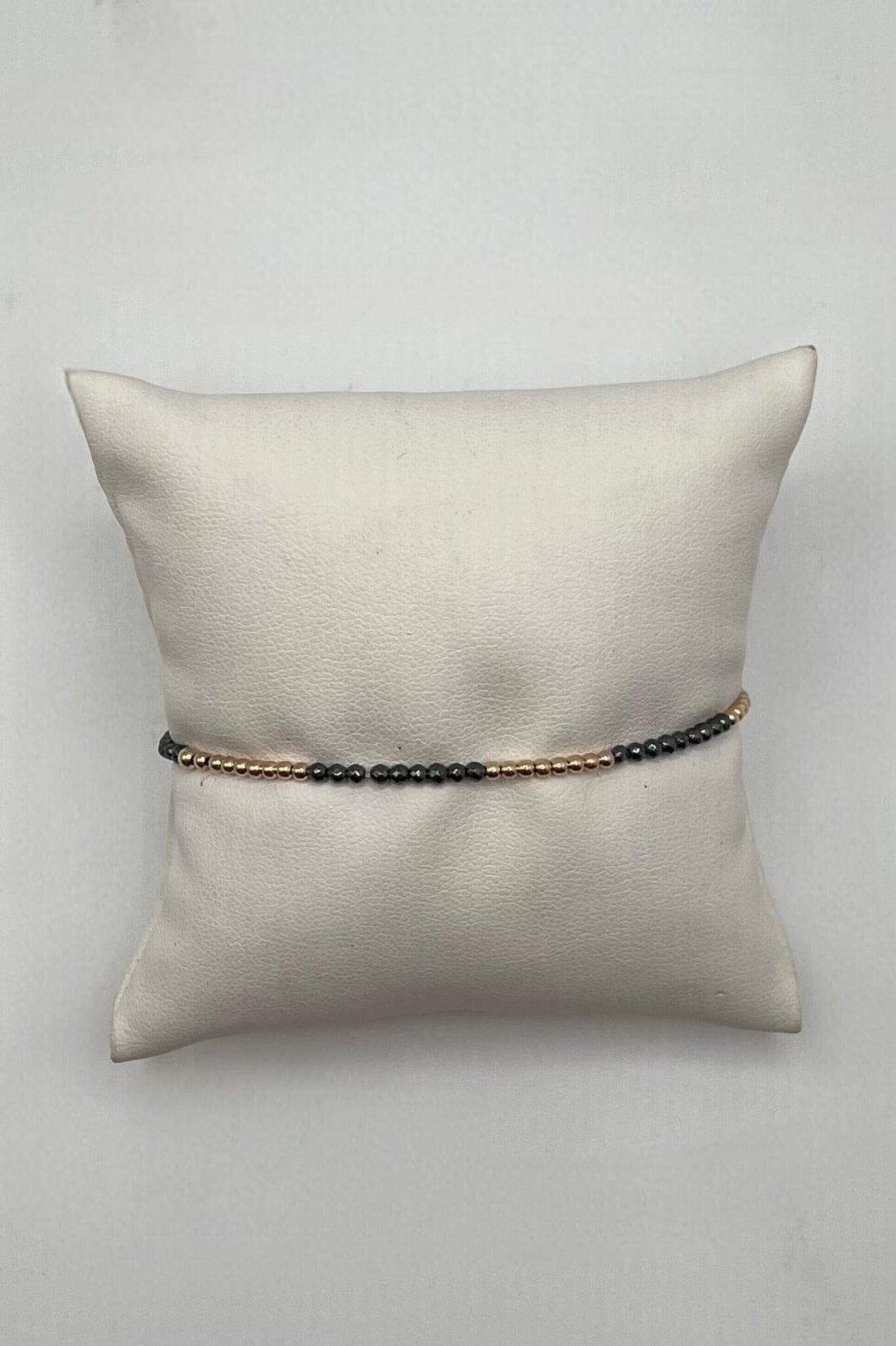 Blissful Pattern 2mm Bead Bracelet-Faceted Hematite JEWELRY ENEWTON