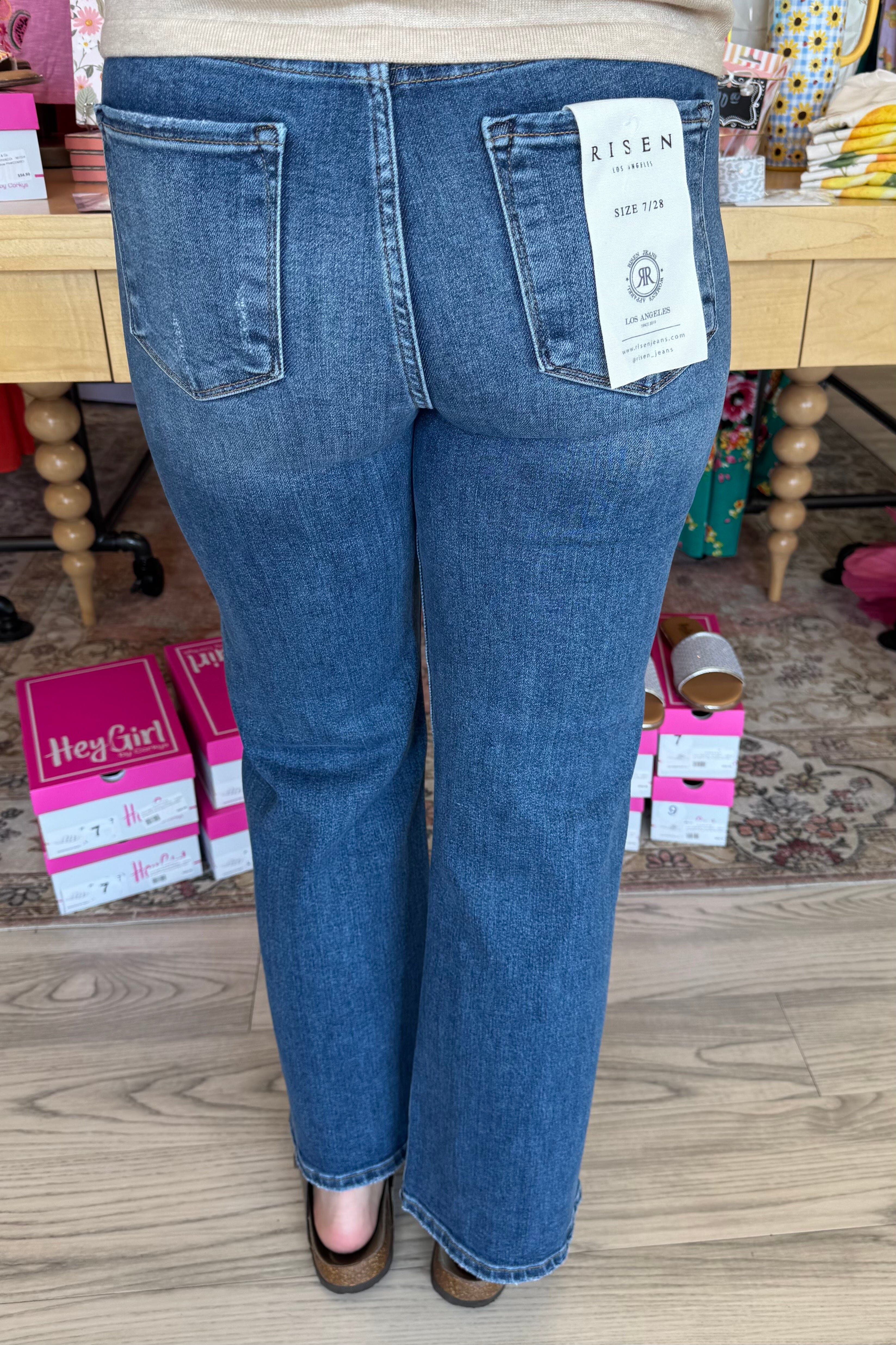 High Rise Straight Ankle Relaxed Fit JEANS RISEN