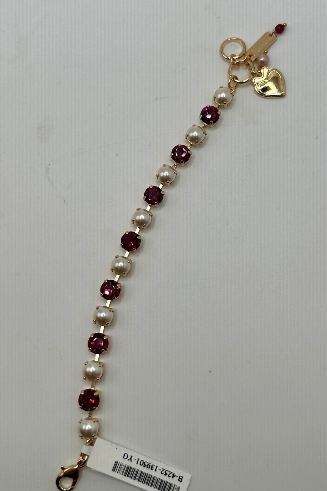Medium Everyday Bracelet in Pearl and Ruby - Yellow Gold BETTERBRANDJEWELRY MICHALSMARIANA