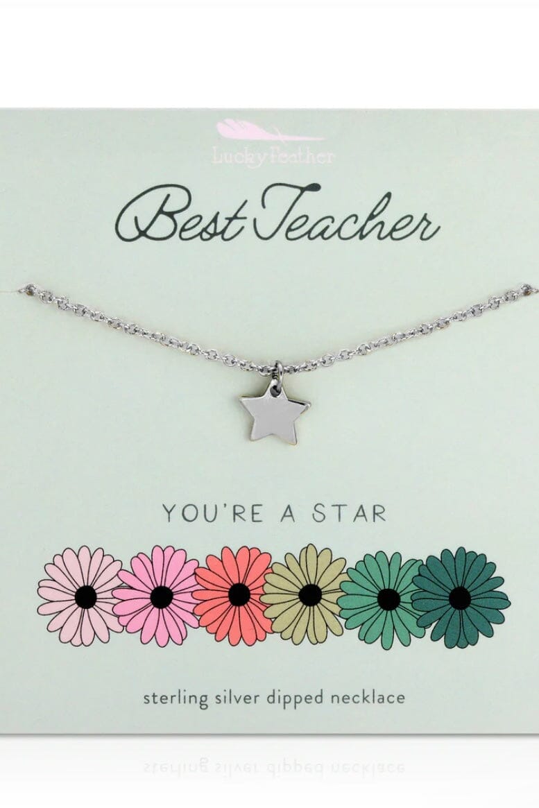 Celebration Necklaces JEWELRY LUCKY FEATHER TEACHERSTAR