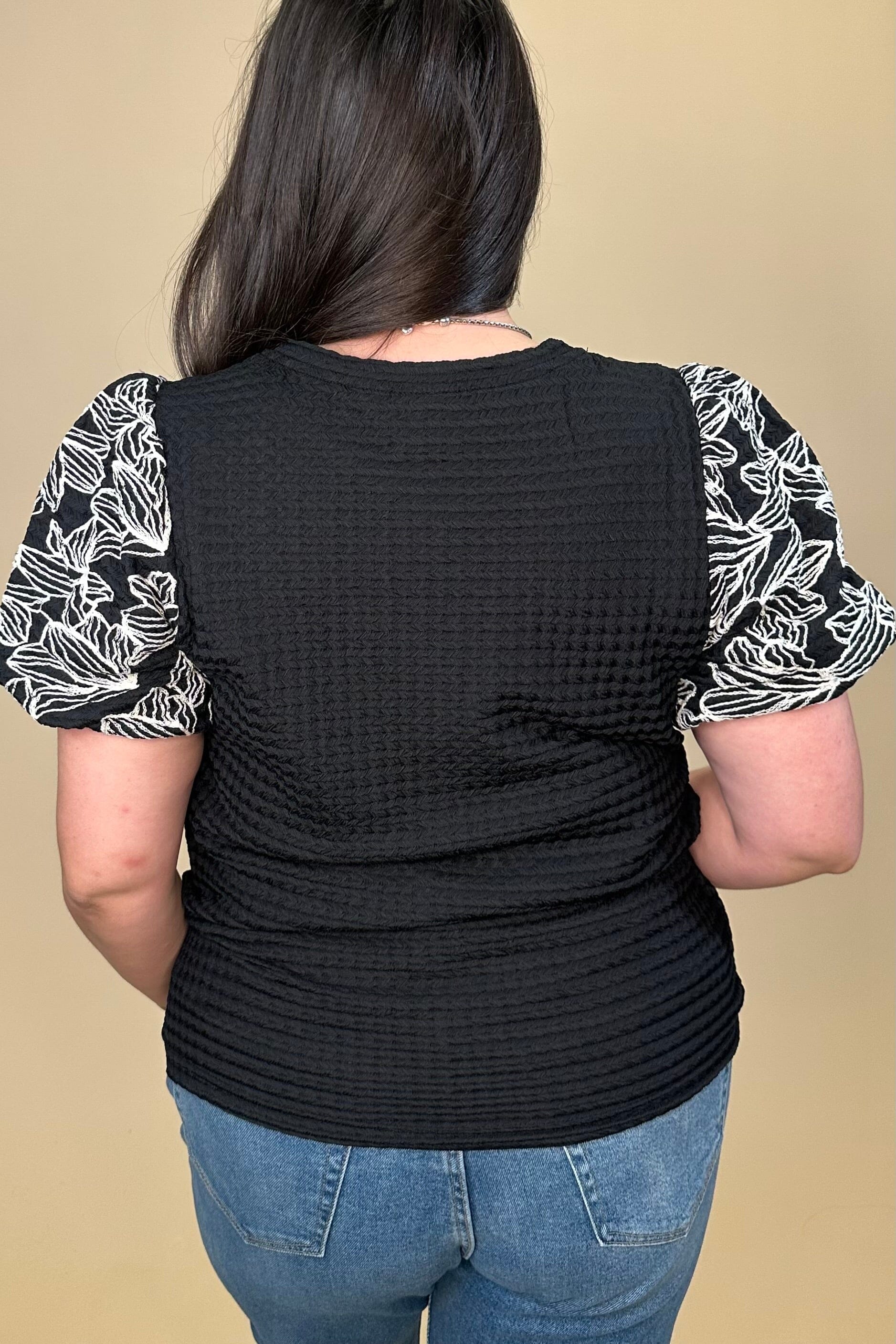 Embroidered Puff Sleeve Blouse MISSY TOP SPECIAL ZAC & RACHEL
