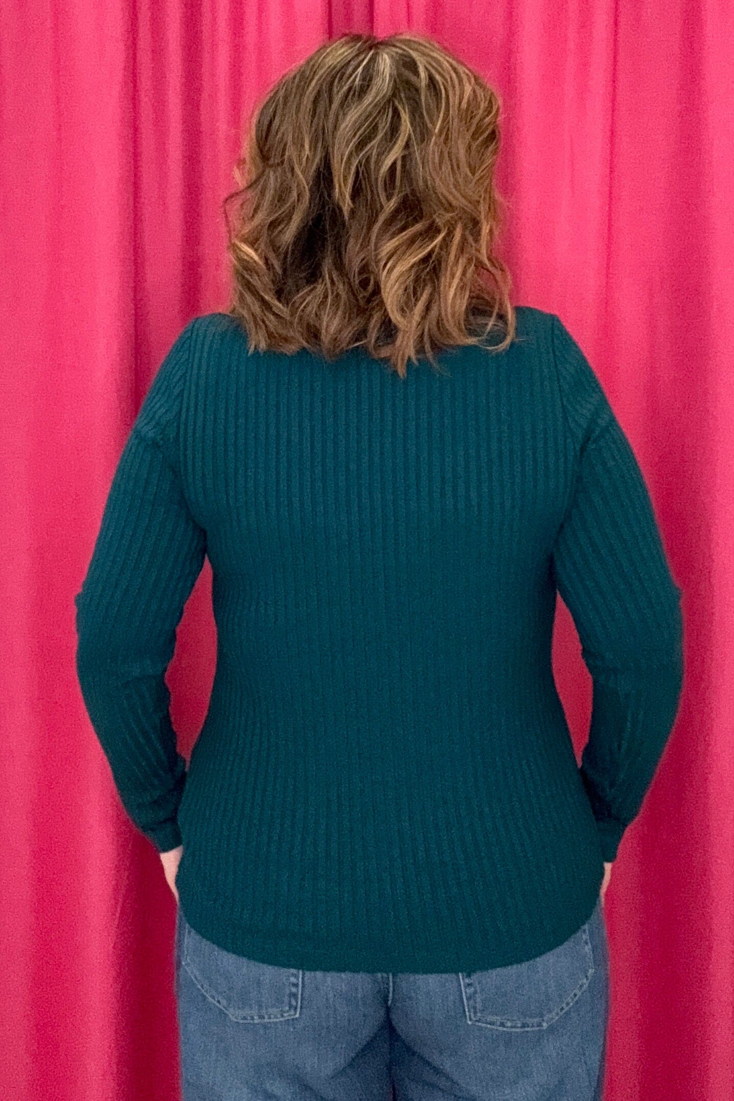 Long Sleeve Mock Neck Rib Knit Top MISSY BASIC KNIT LIVERPOOL