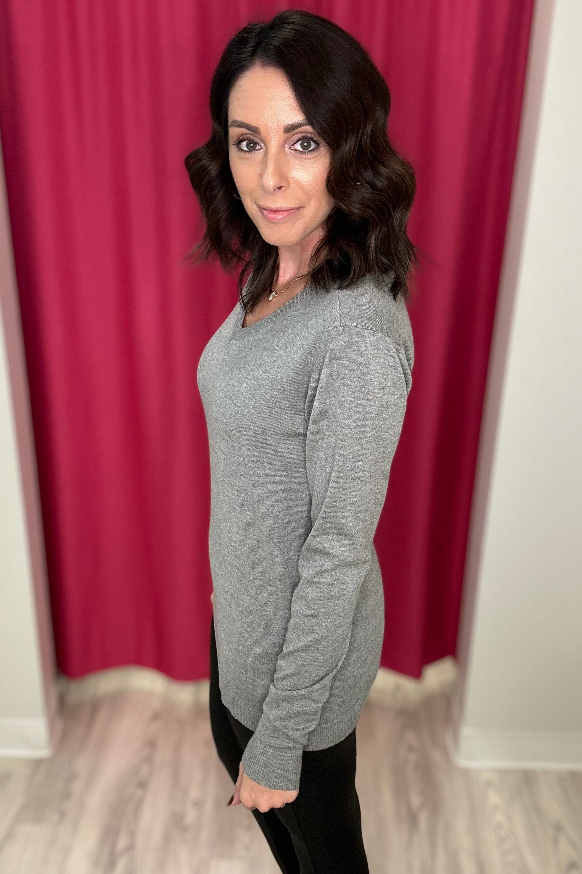 V-Neck Sweater JRTOP CASUAL TOP OOTD WHOLESALE