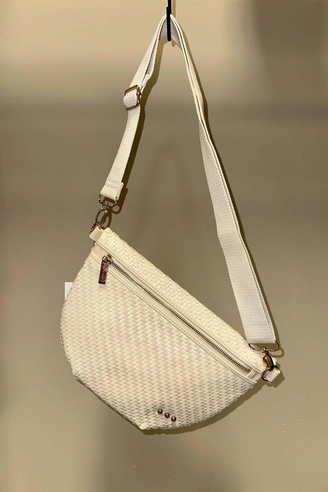 Diagonal Woven Westlyn Bum Bag Cream HANDBAGS PRETTY SIMPLE