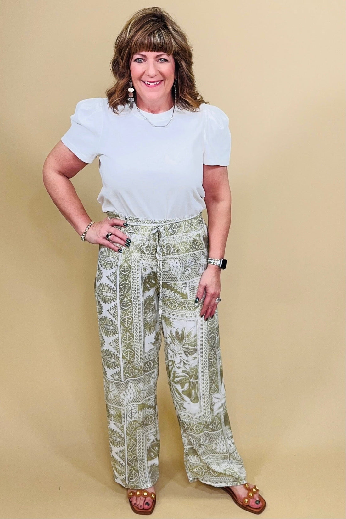 Printed Pull On Pant w/Drawcord BOTTOMS KEREN HART