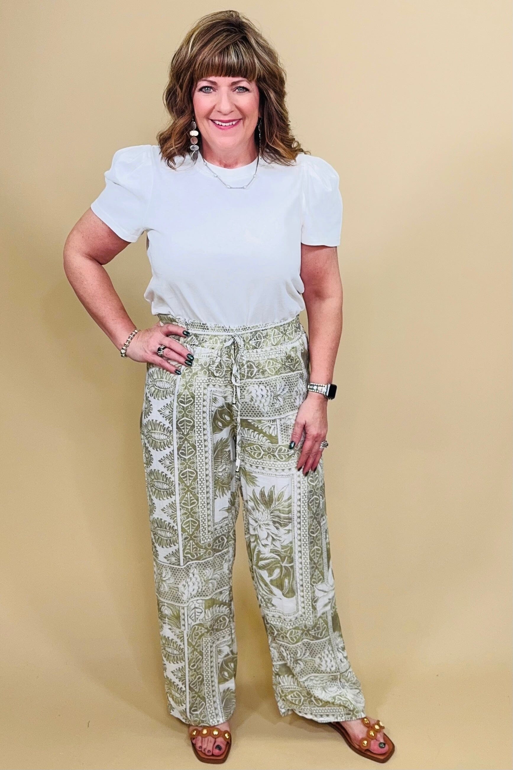 Printed Pull On Pant w/Drawcord BOTTOMS KEREN HART