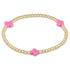 Enewton Signature Cross Gold Pattern 3mm Bead Bracelet- Bright Pink JEWELRY ENEWTON