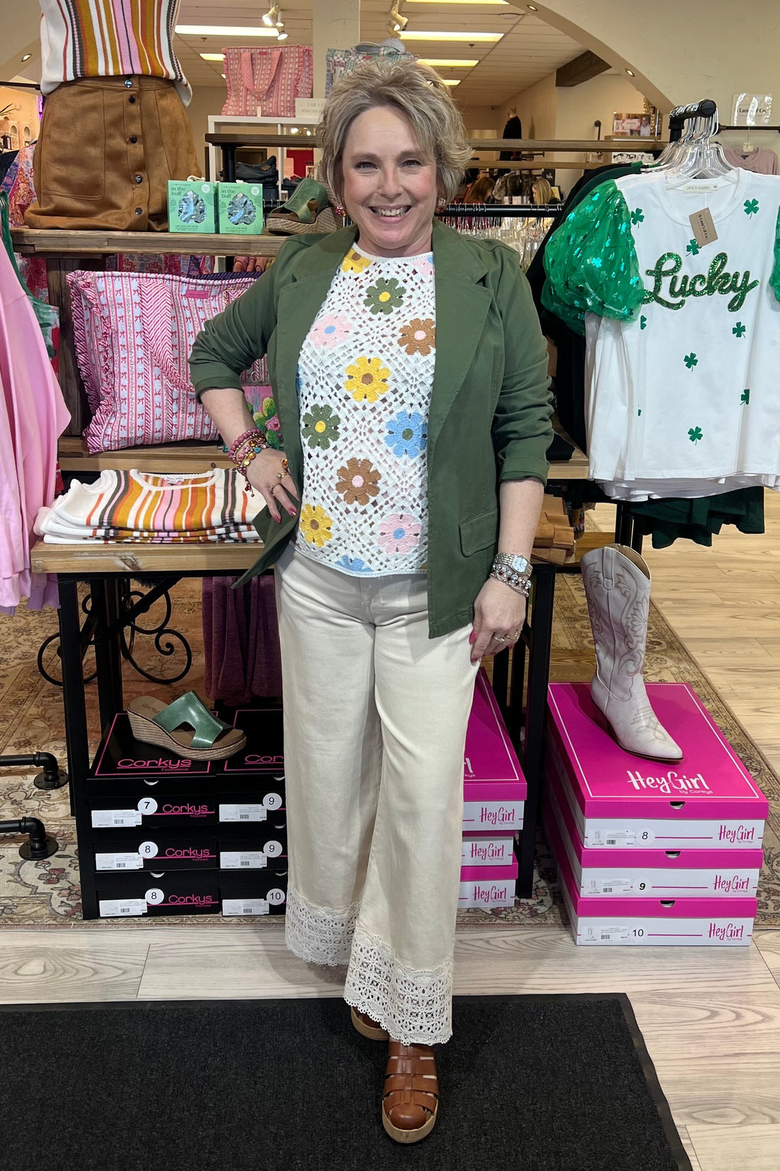 Stride Wide Leg w/Lace Trim 27" Inseam BOTTOMS LIVERPOOL