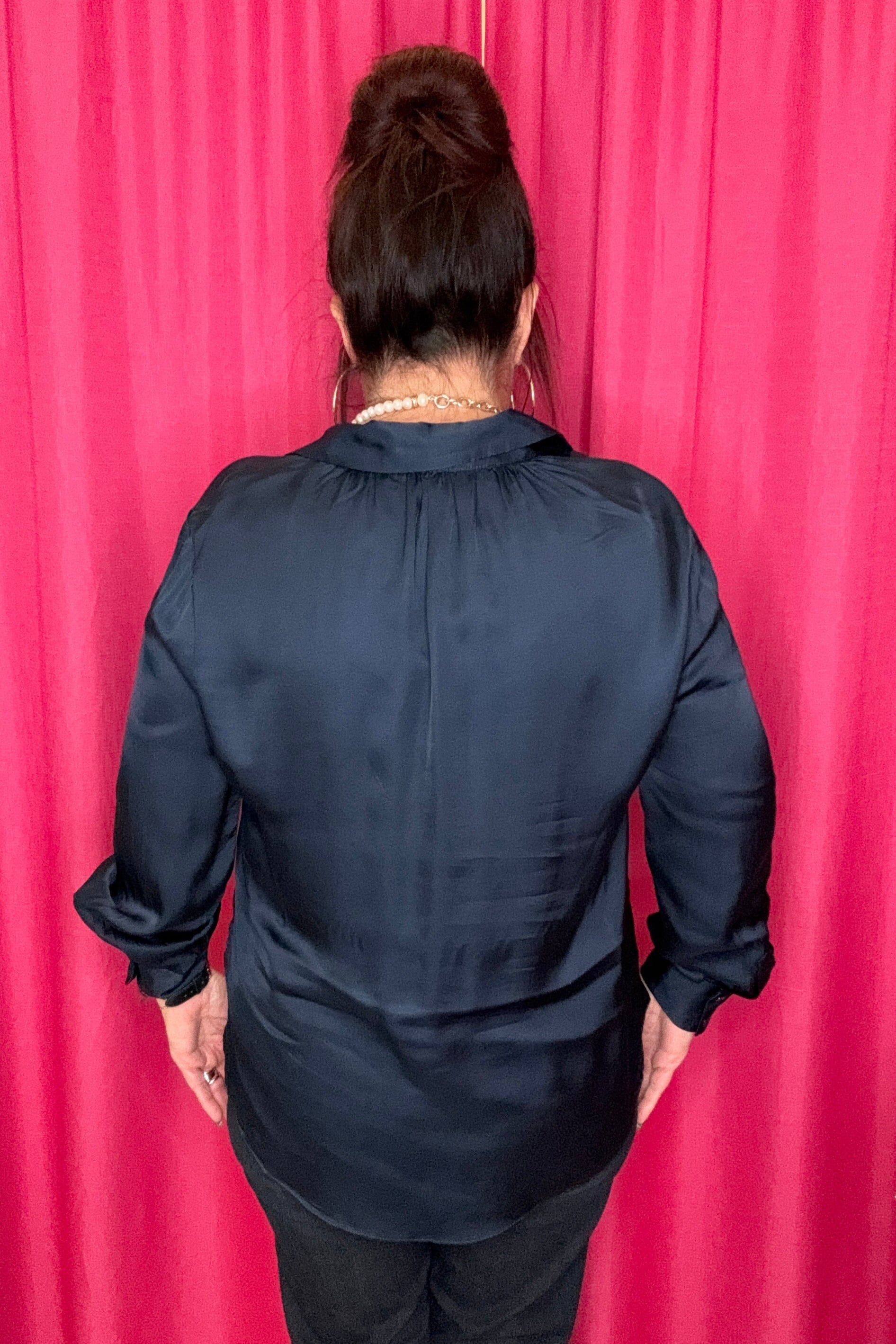 Long Sleeve Collared Button Front Woven Blouse MISSY TOP SPECIAL LIVERPOOL