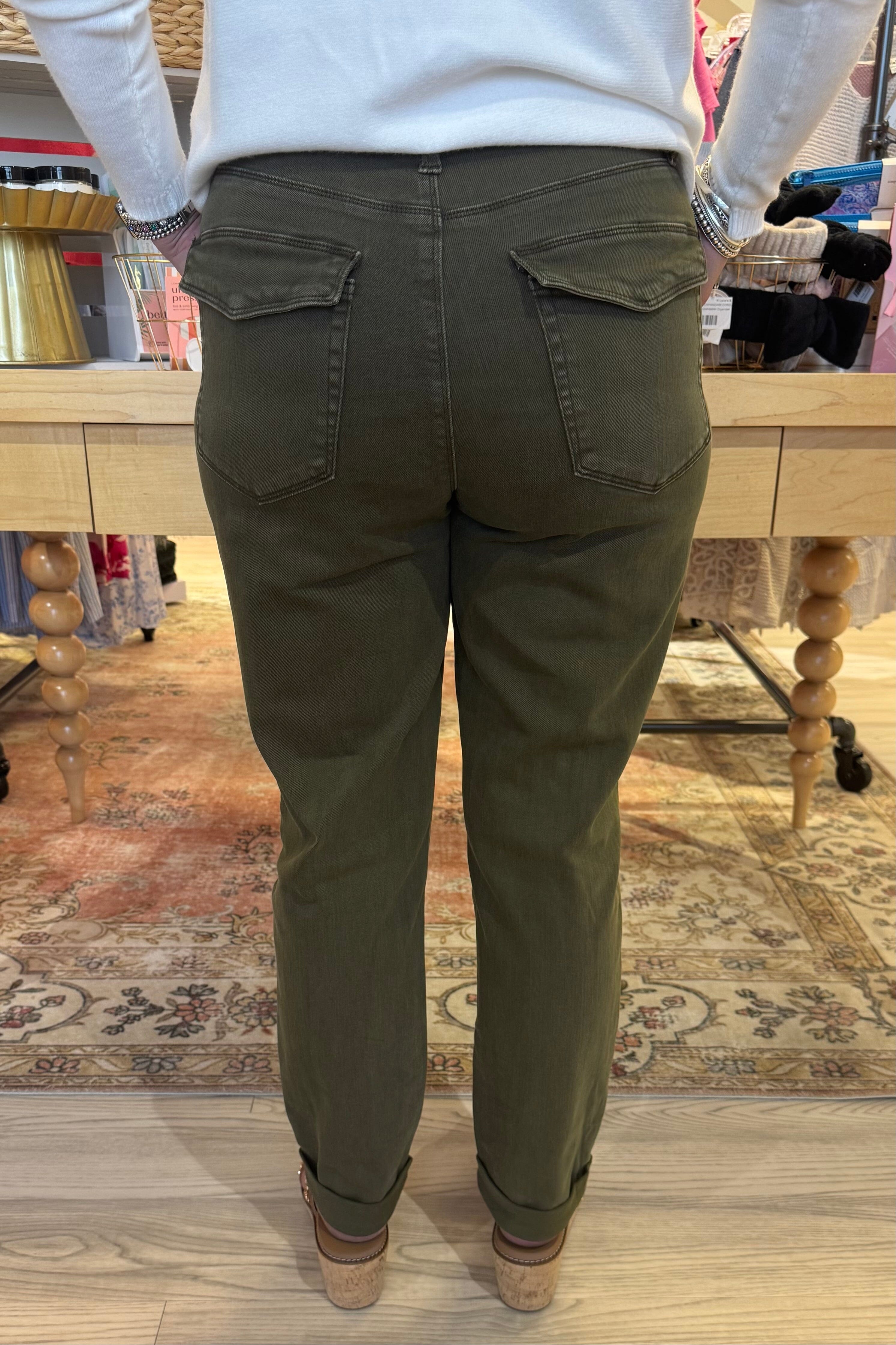 High Waist Aurora Weekender Garment Dyed Cuffed BOTTOMS JUDY BLUE